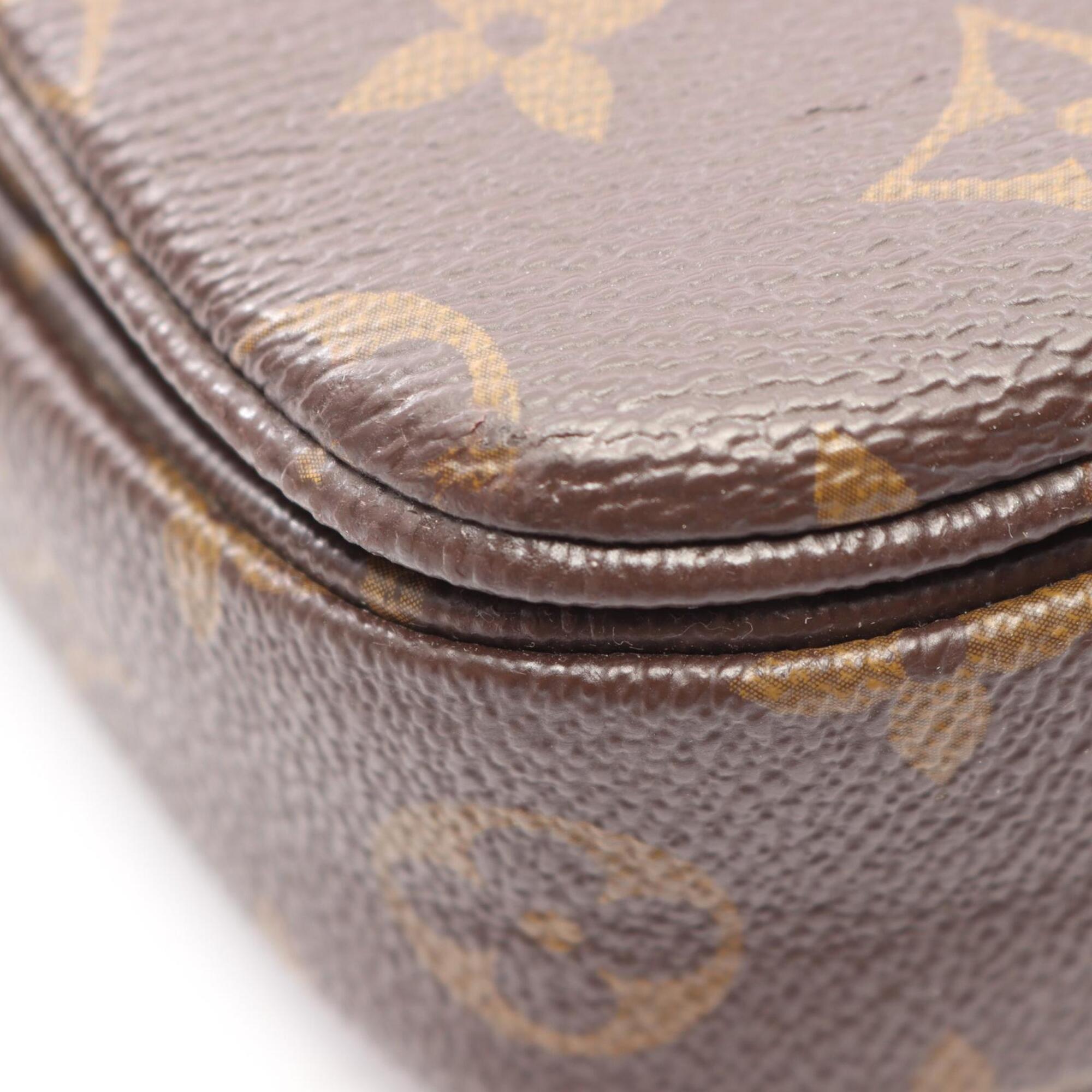 Louis Vuitton Monogram Reverse Black Brown Coated Canvas Handbag Pochette (Pre-Owned)