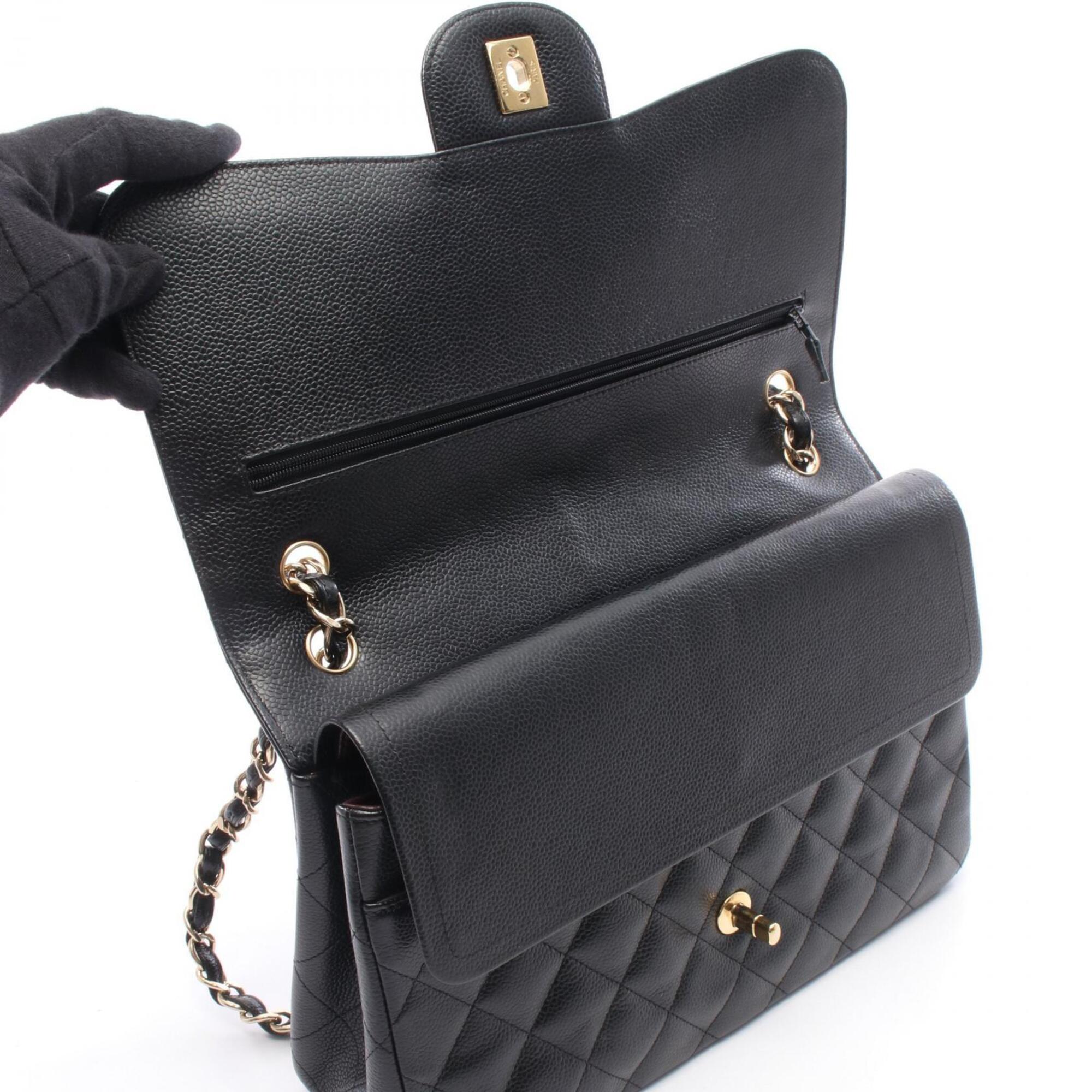 Chanel Black Grained Calfskin Handbag Shoulder Bag (Pre-Owned)