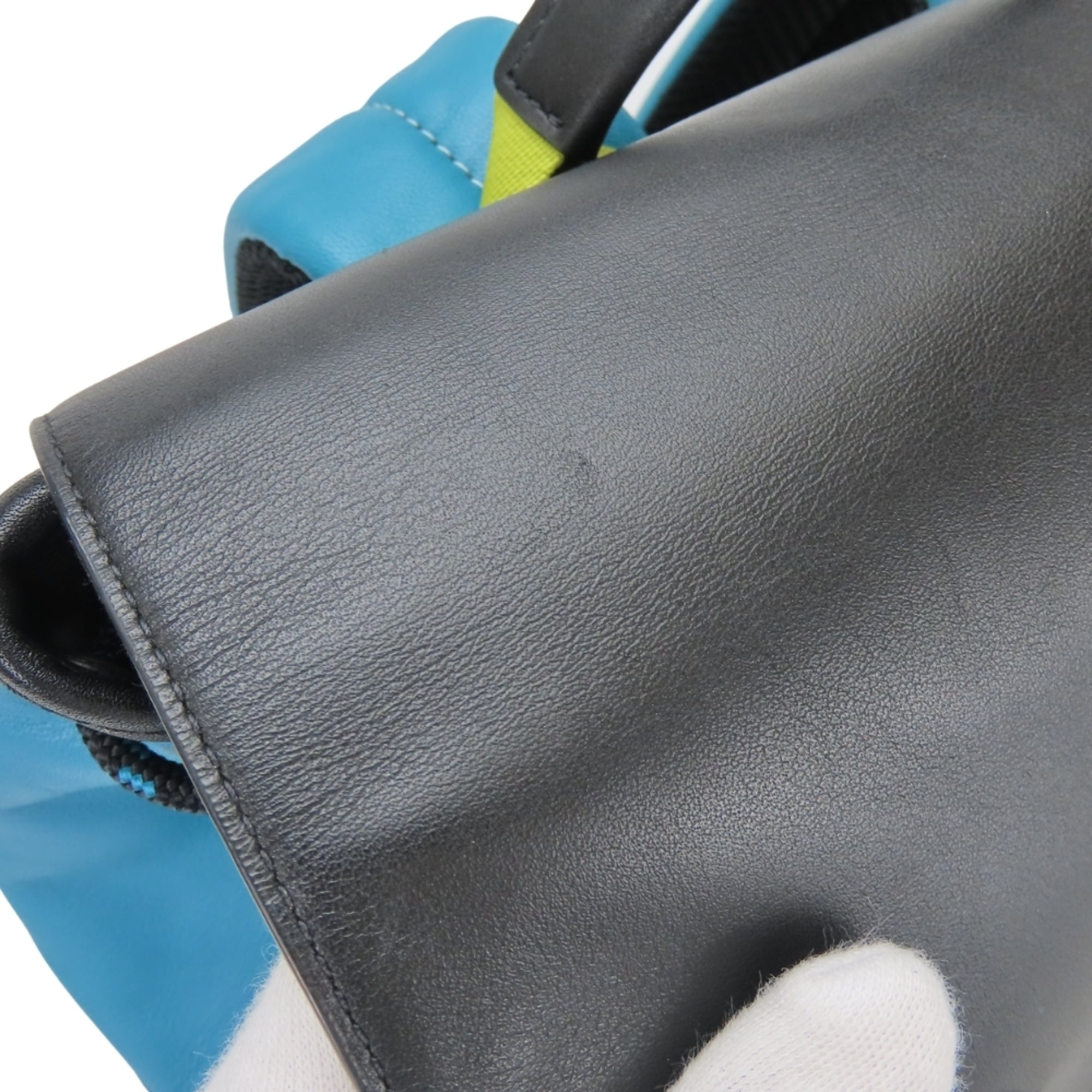 Coach Black Blue Leather Backpack (Pre-Owned)