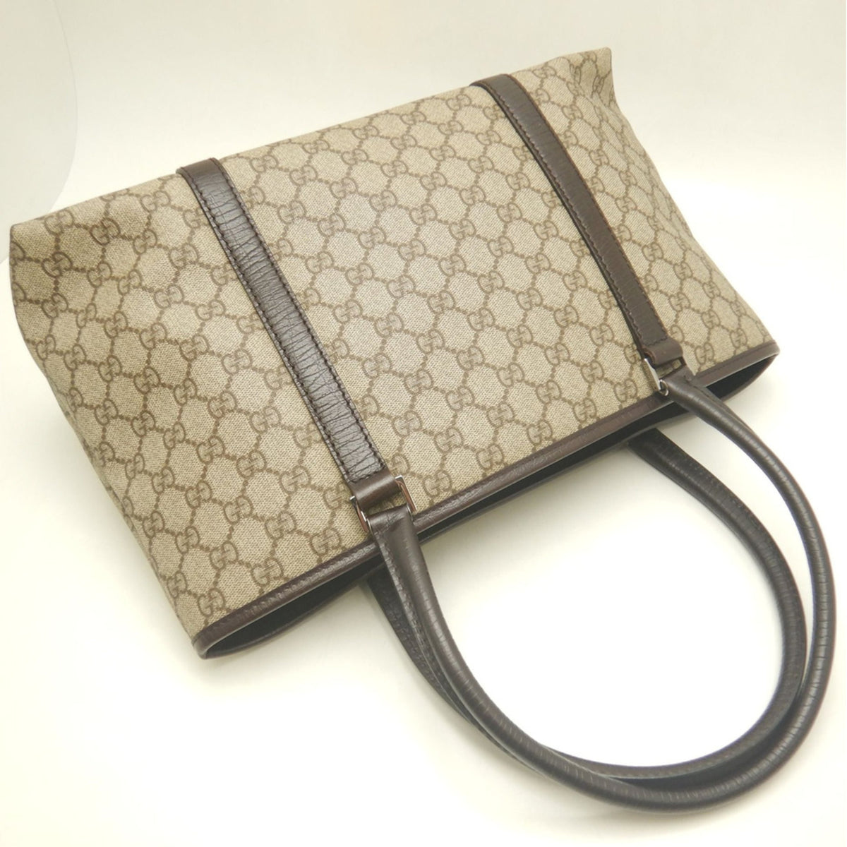Gucci Beige Gg Supreme Leather Tote Bag (Pre-Owned)