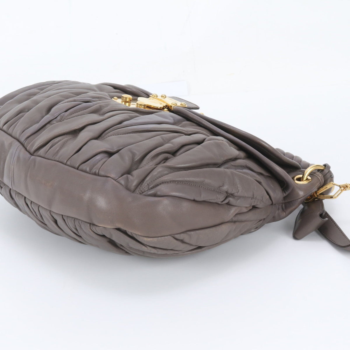 Miu Miu Brown Leather Handbag Shoulder Bag Tote Bag (Pre-Owned)