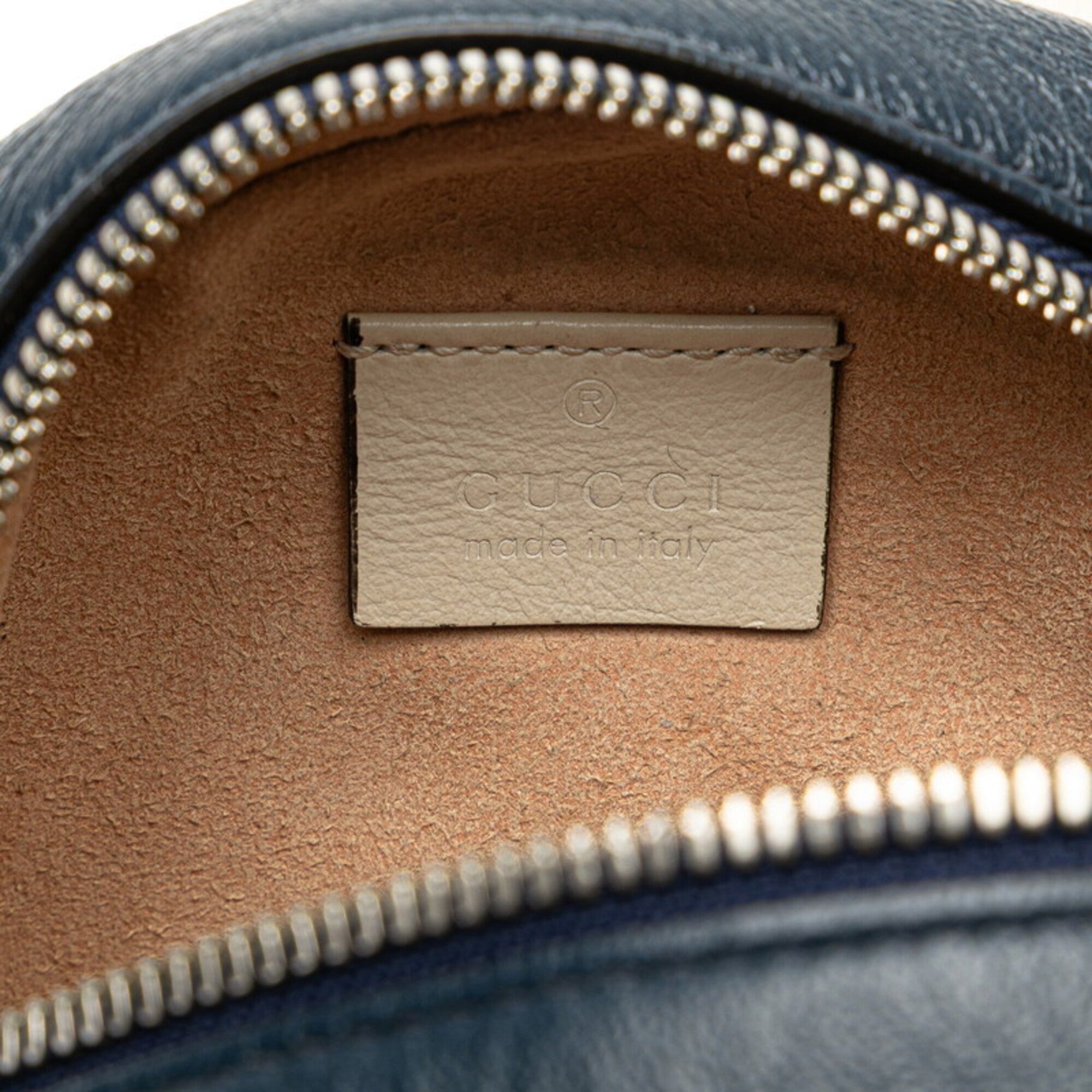 Gucci Navy White Leather Shoulder Bag (Pre-Owned)