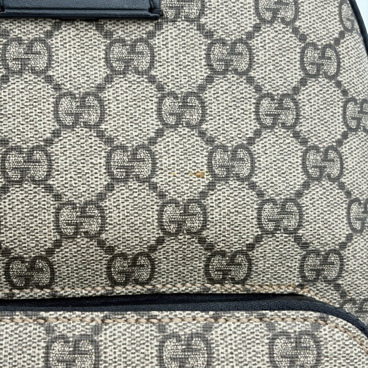 Gucci Beige Black Pvc Leather Backpack (Pre-Owned)