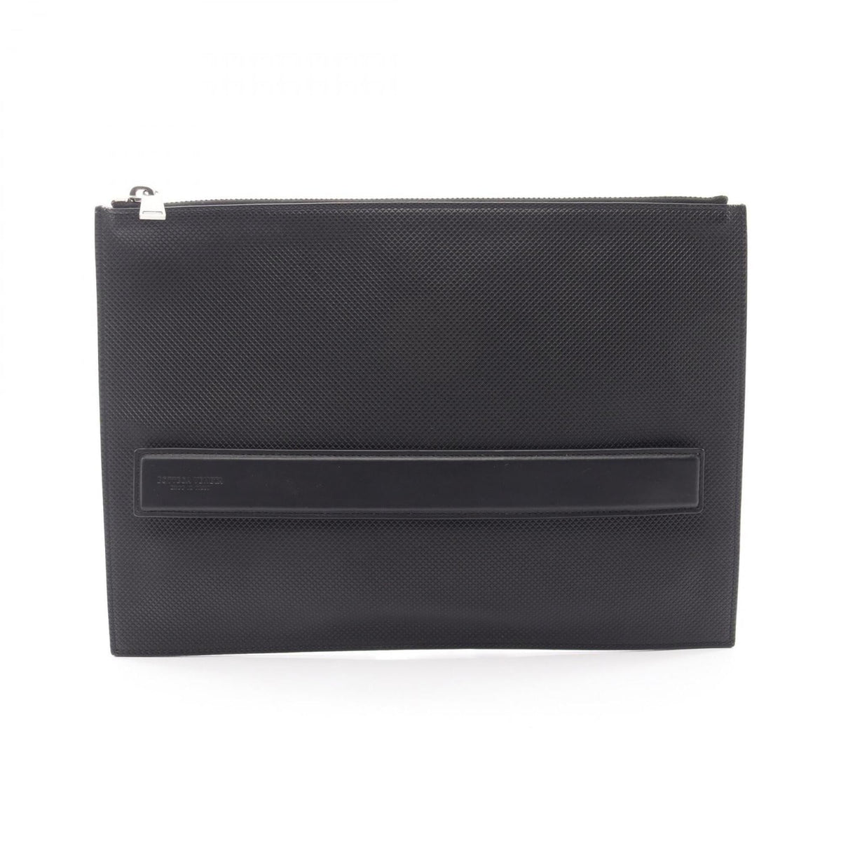 Bottega Veneta Black Leather Clutch Bag Handbag (Pre-Owned)