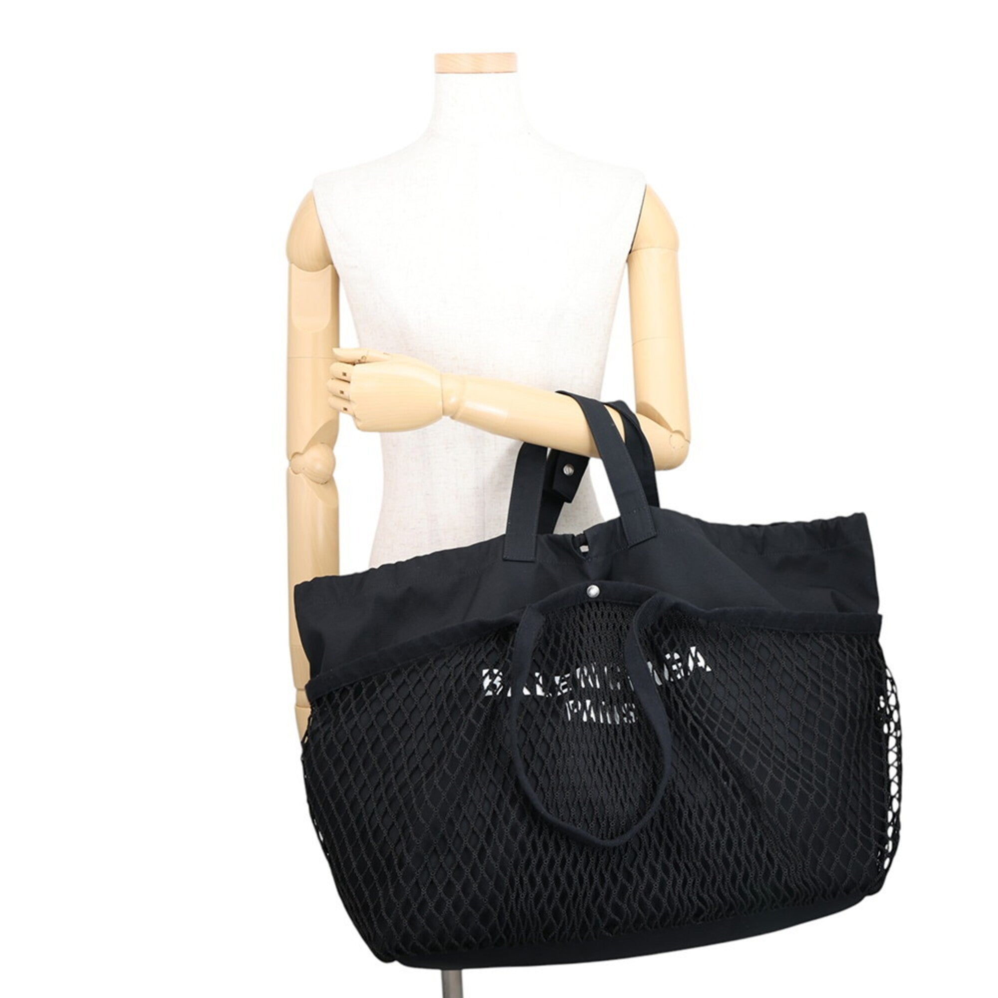 Balenciaga Black Canvas Nylon Handbag Tote Bag (Pre-Owned)