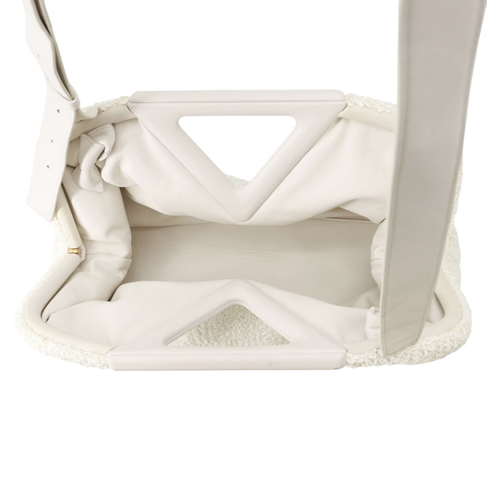 Bottega Veneta White Yellow Nylon Handbag Shoulder Bag (Pre-Owned)