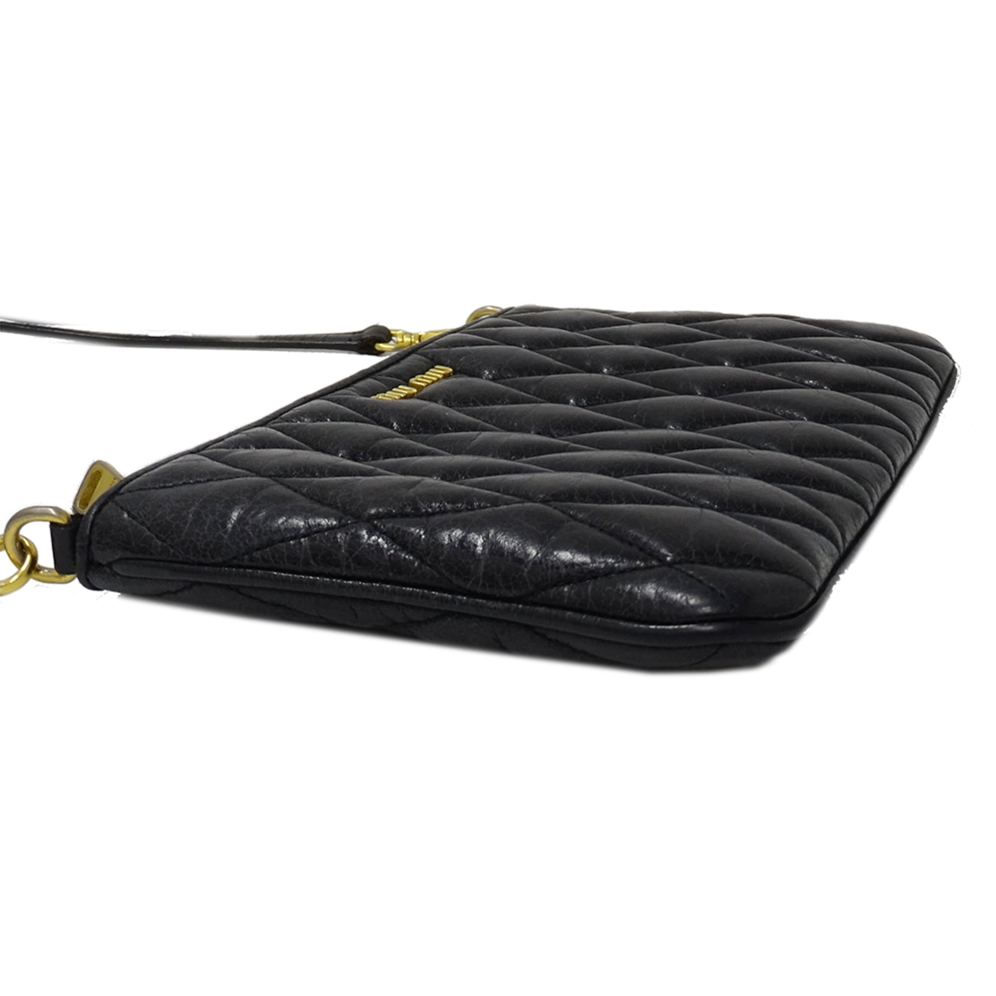 Miu Miu Black Leather Handbag Shoulder Bag (Pre-Owned)