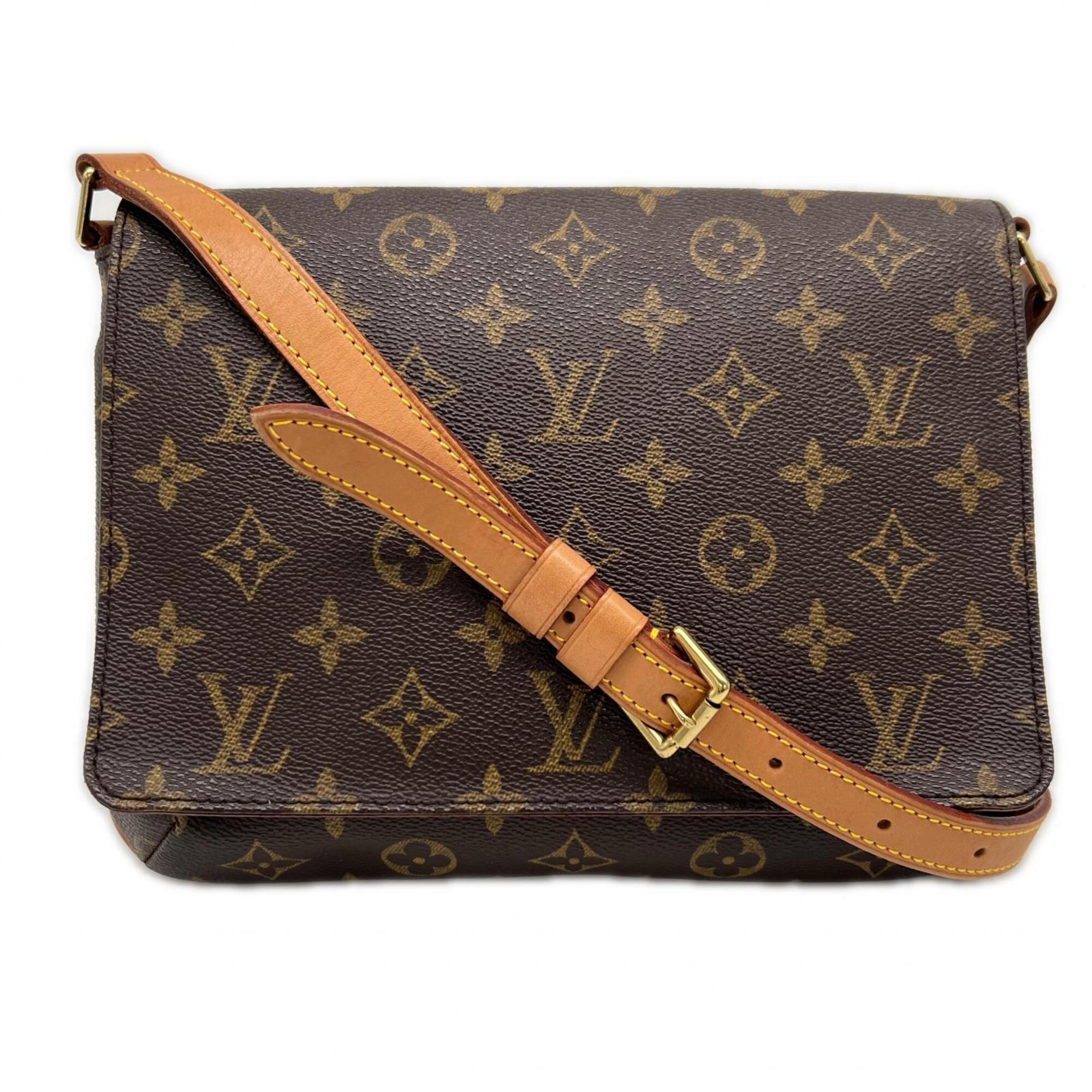 Louis Vuitton Brown Coated Canvas Leather Shoulder Bag (Pre-Owned)
