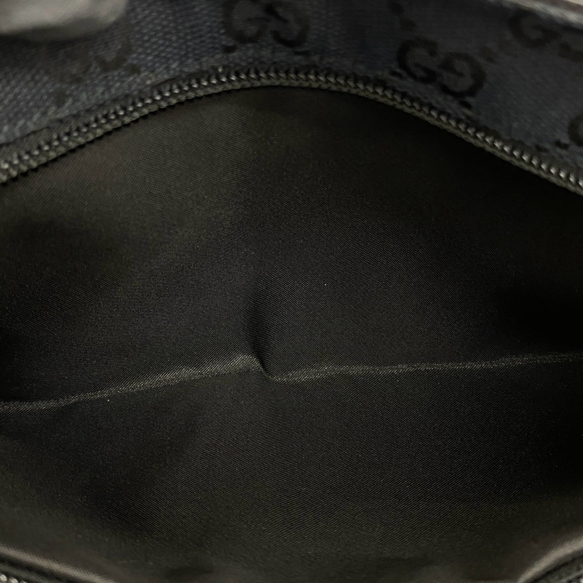 Gucci Black Canvas Leather Pouch Shoulder Bag Sling Bag (Pre-Owned)