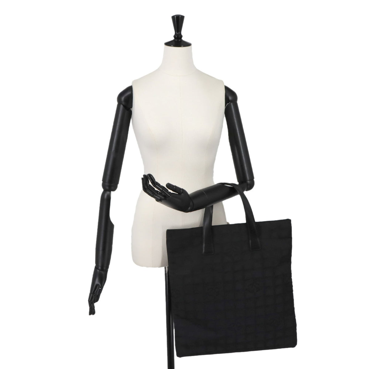 Chanel Black New Travel Line Leather Handbag Tote Bag (Pre-Owned)