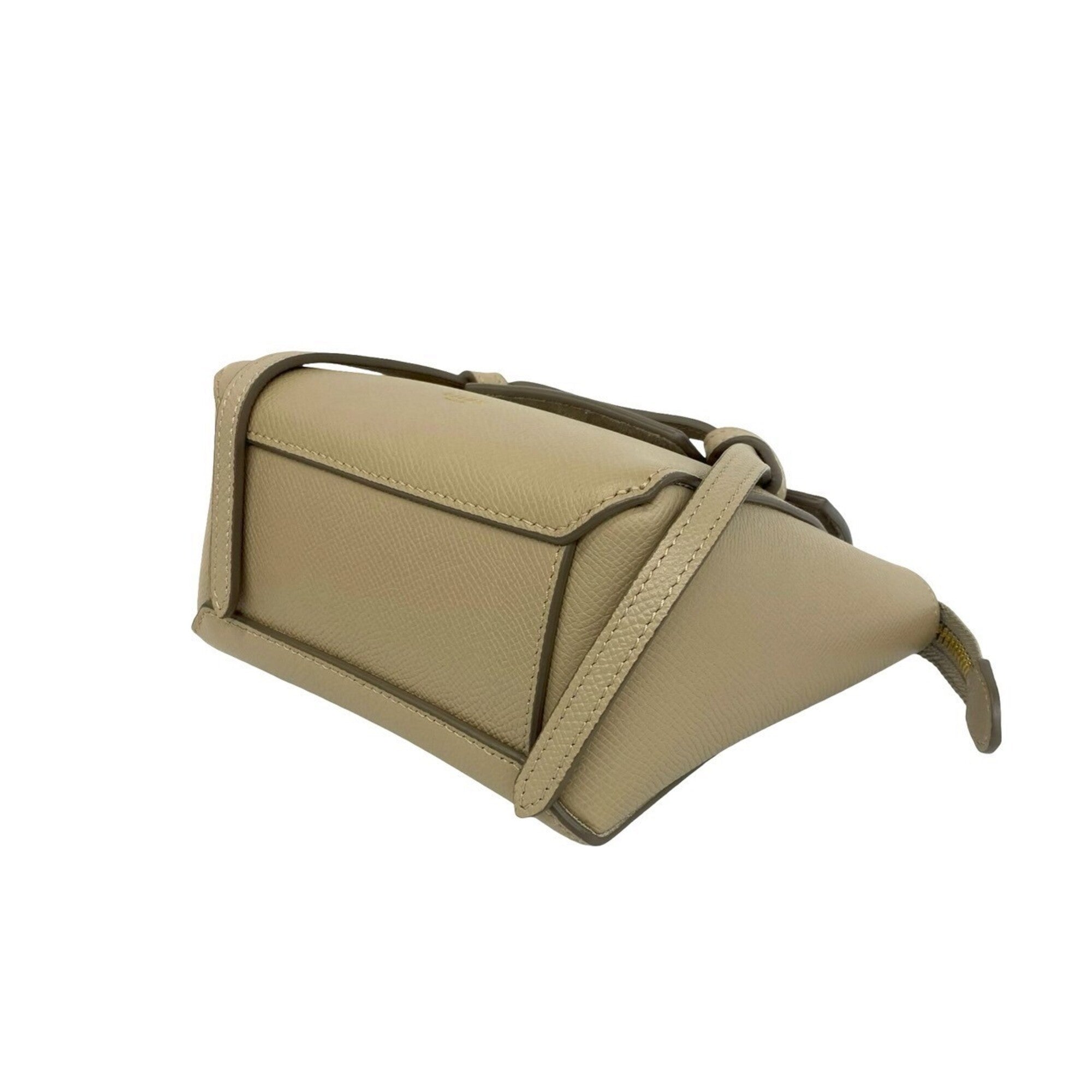 Celine Beige Leather Handbag Pochette Shoulder Bag (Pre-Owned)