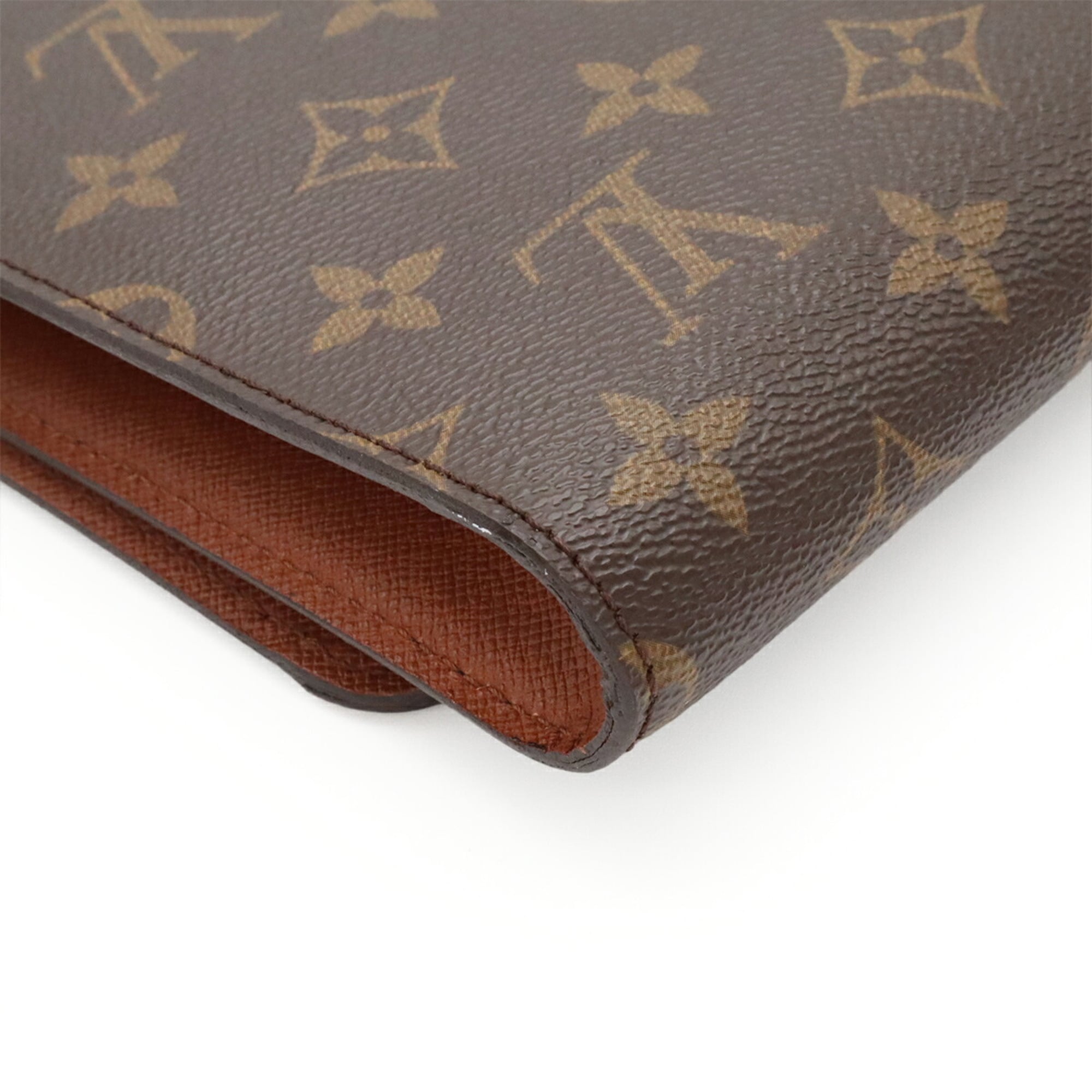 Louis Vuitton Brown Monogram Canvas Pvc Coated Canvas Clutch Bag Shoulder Bag (Pre-Owned)