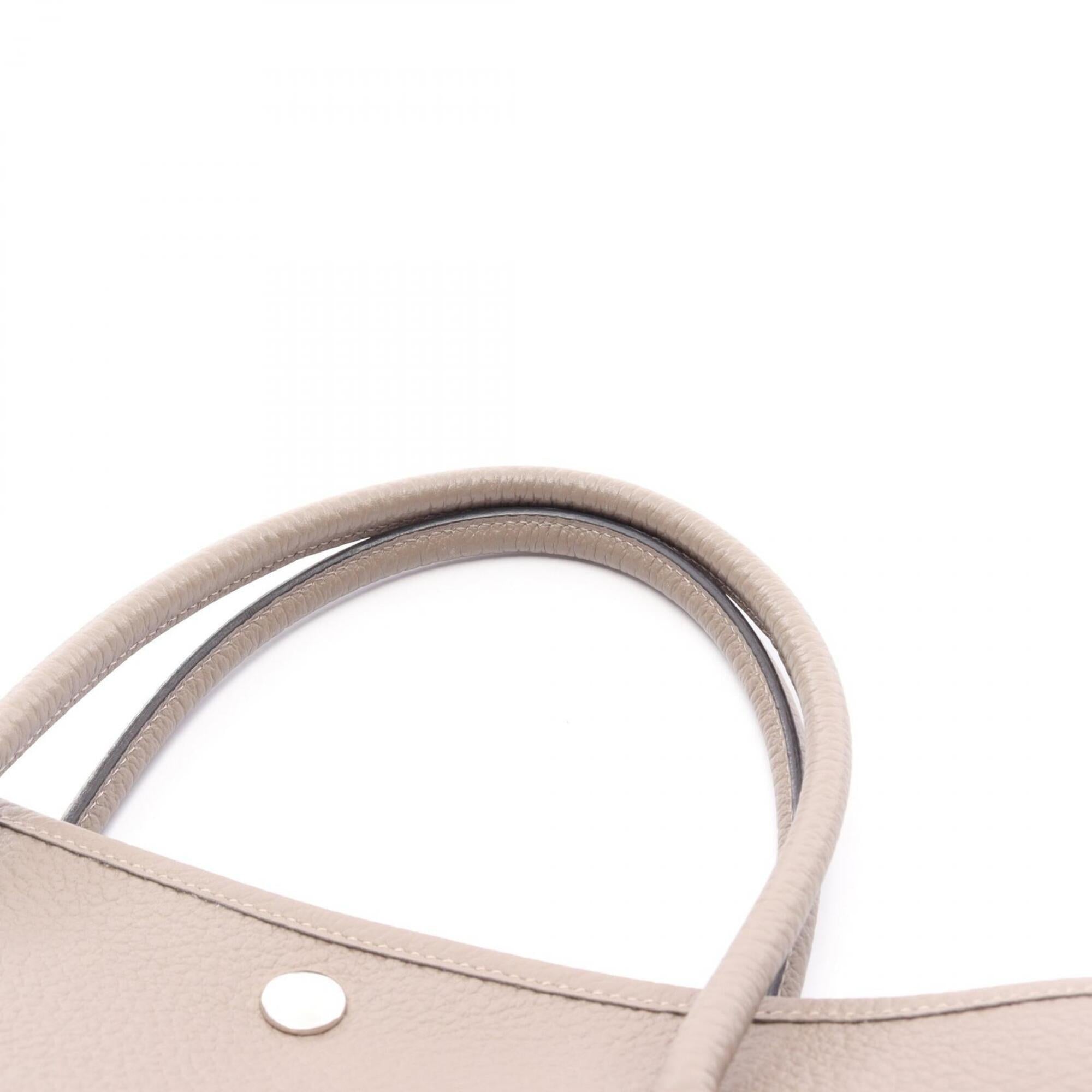 Hermes Garden Beige Leather Handbag Tote Bag (Pre-Owned)