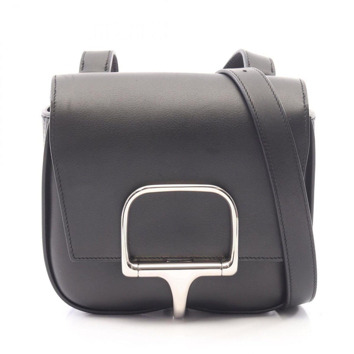 Hermes Black Evergrain Leather Handbag Shoulder Bag (Pre-Owned)