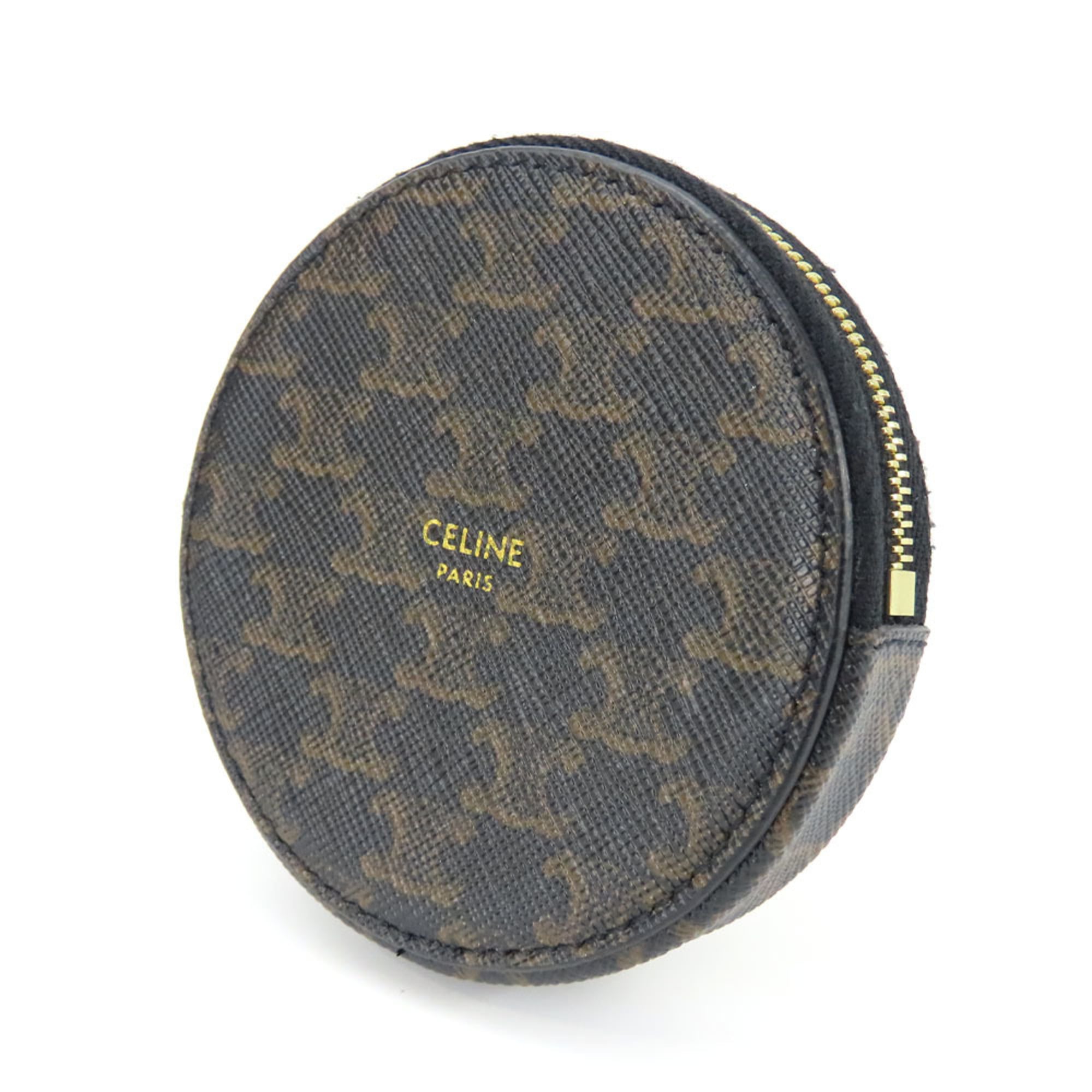Celine Black Brown Pvc Leather Coin Purse/Coin Case (Pre-Owned)