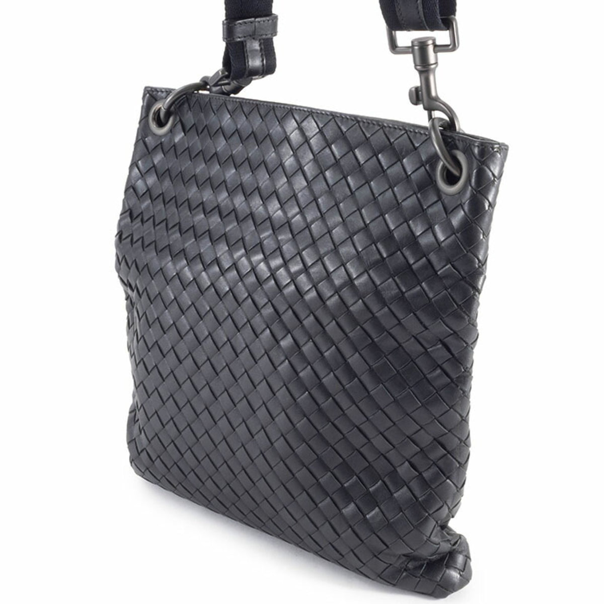 Bottega Veneta Black Leather Shoulder Bag (Pre-Owned)