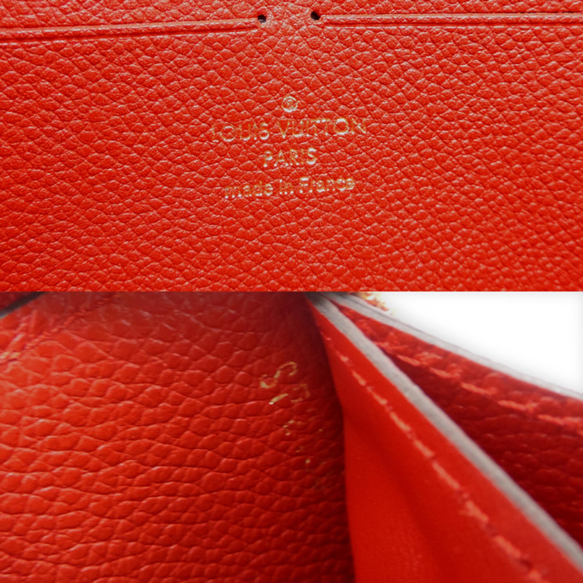 Louis Vuitton Red Color Sacrlet Monogram Empreinte Long Wallet (Bi-Fold) (Pre-Owned)