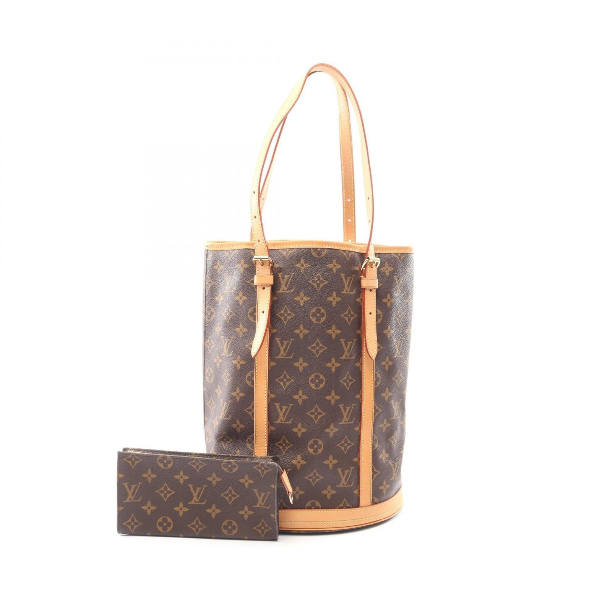 Louis Vuitton Brown Coated Canvas Leather Handbag Pouch Shoulder Bag (Pre-Owned)