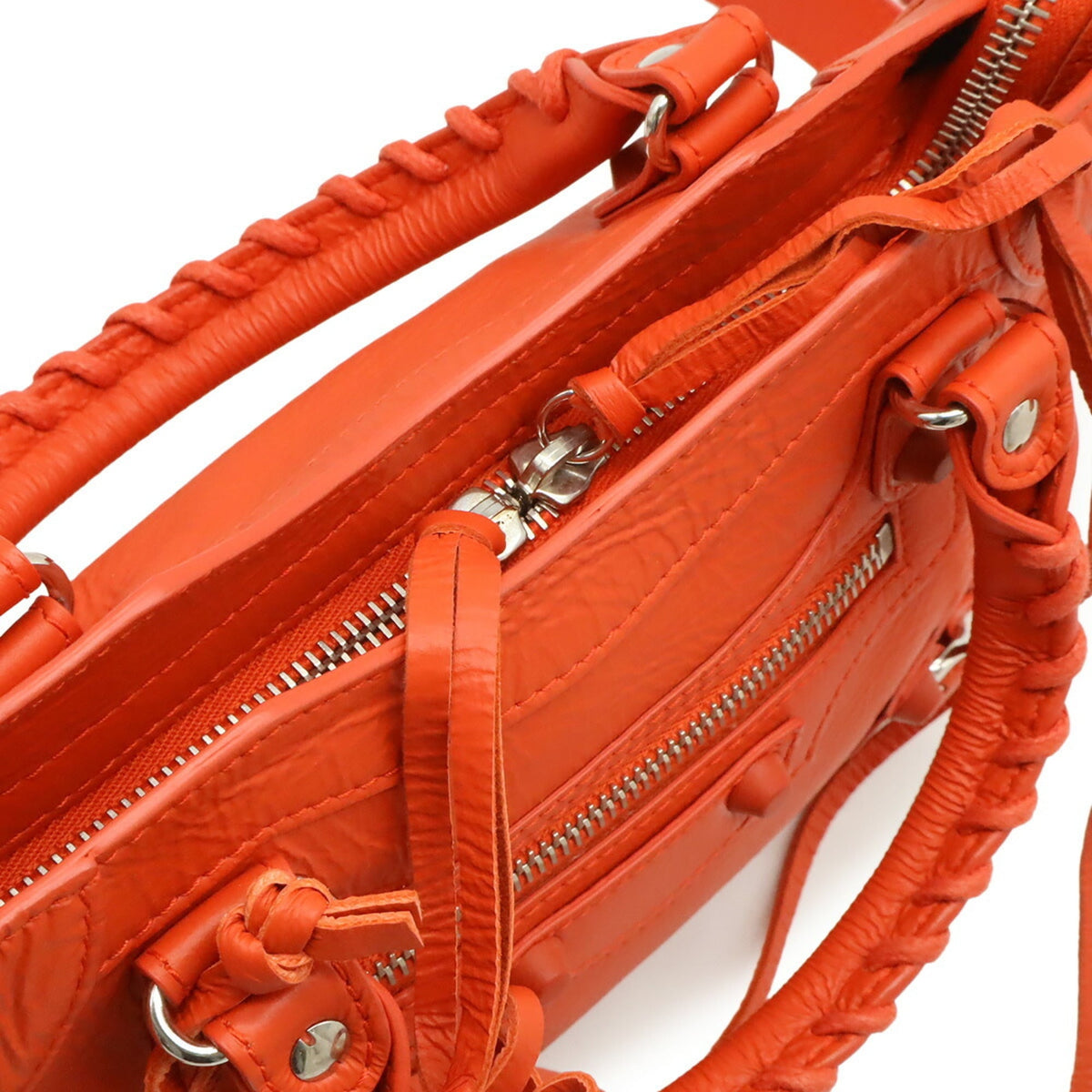 Balenciaga Red Color Leather Handbag Shoulder Bag (Pre-Owned)
