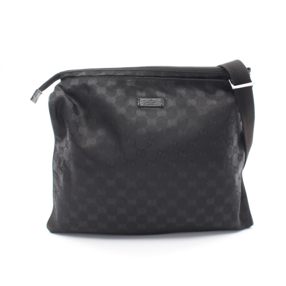 Gucci Black Canvas Leather Handbag Shoulder Bag (Pre-Owned)