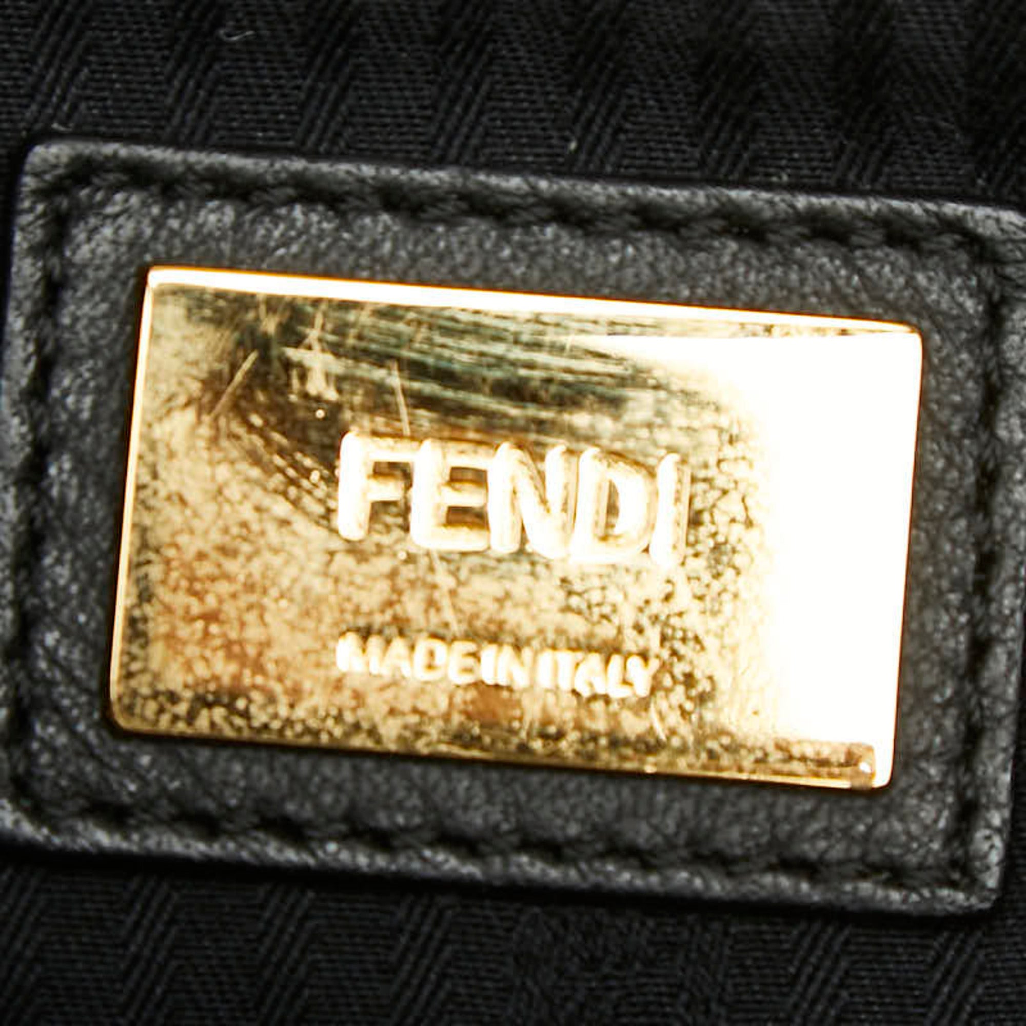 Fendi 2Jours Black Leather Handbag Shoulder Bag (Pre-Owned)