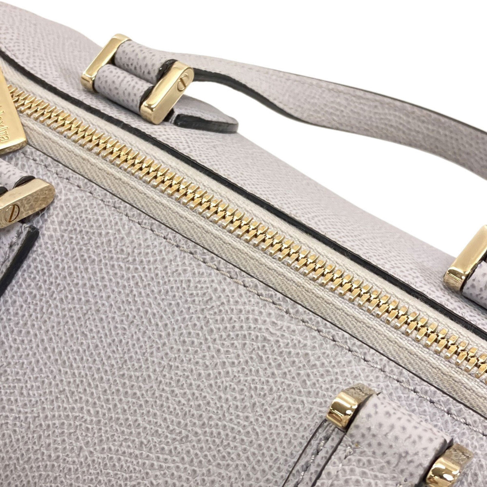 Valextra Light Gray Leather Handbag (Pre-Owned)