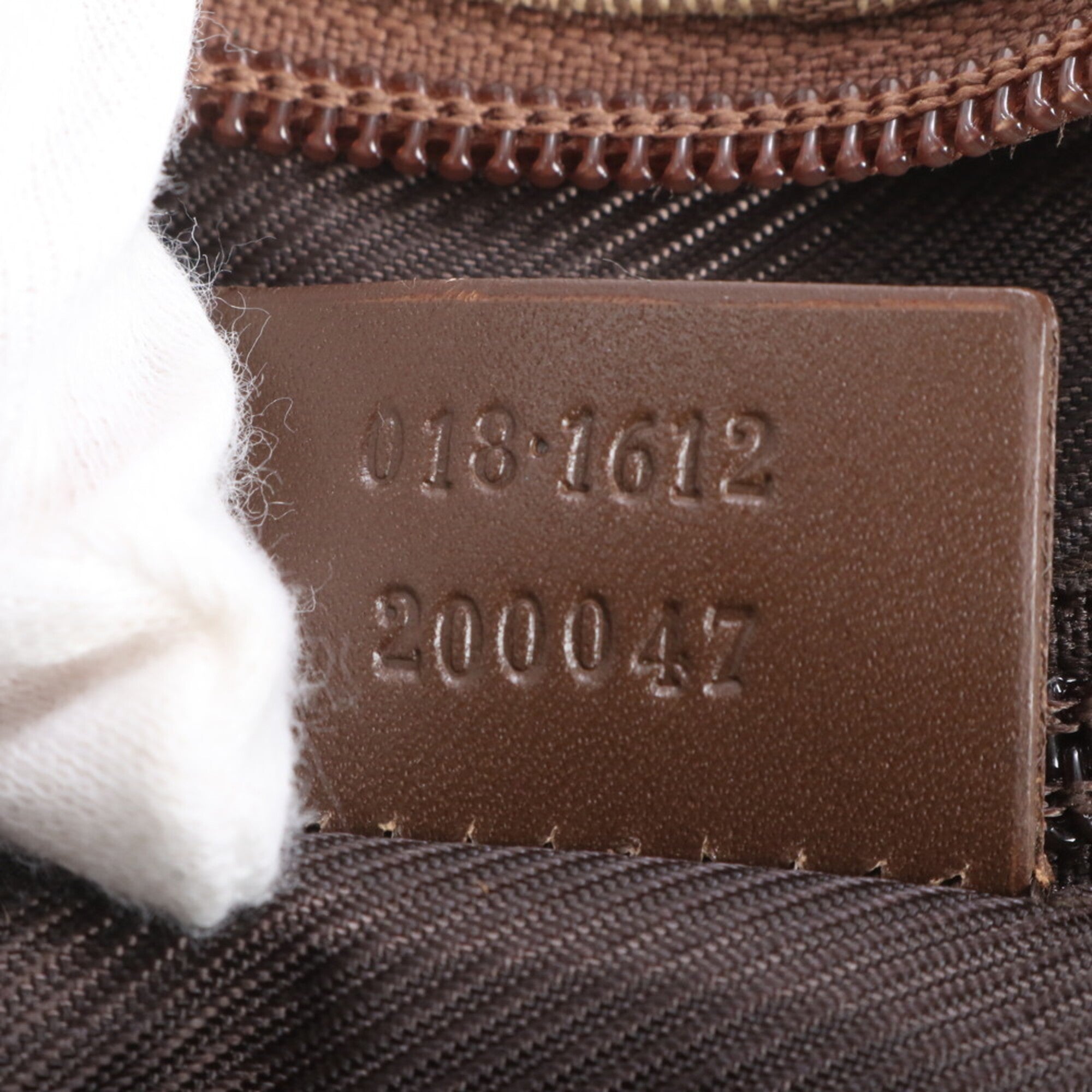 Gucci Brown Leather Canvas Messenger Bag Shoulder Bag (Pre-Owned)