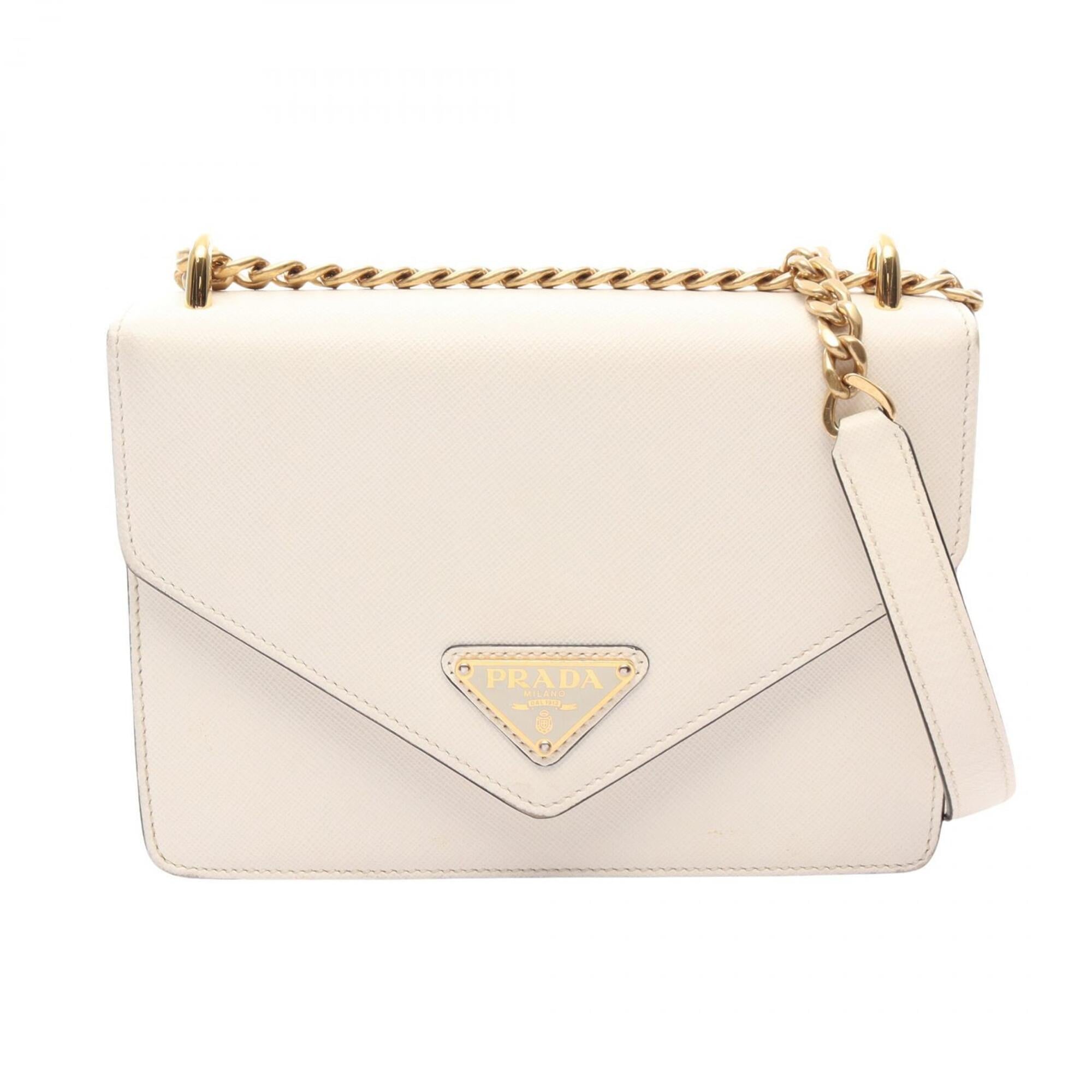 Prada White Saffiano Handbag Shoulder Bag (Pre-Owned)