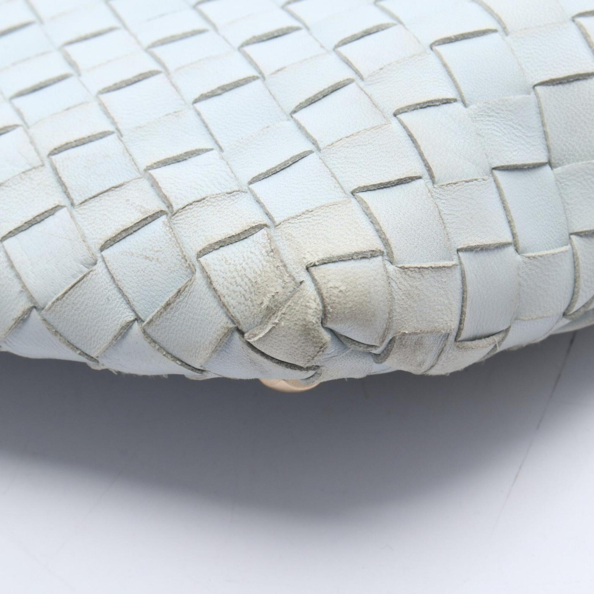 Bottega Veneta Blue Leather Boston Bag Handbag (Pre-Owned)