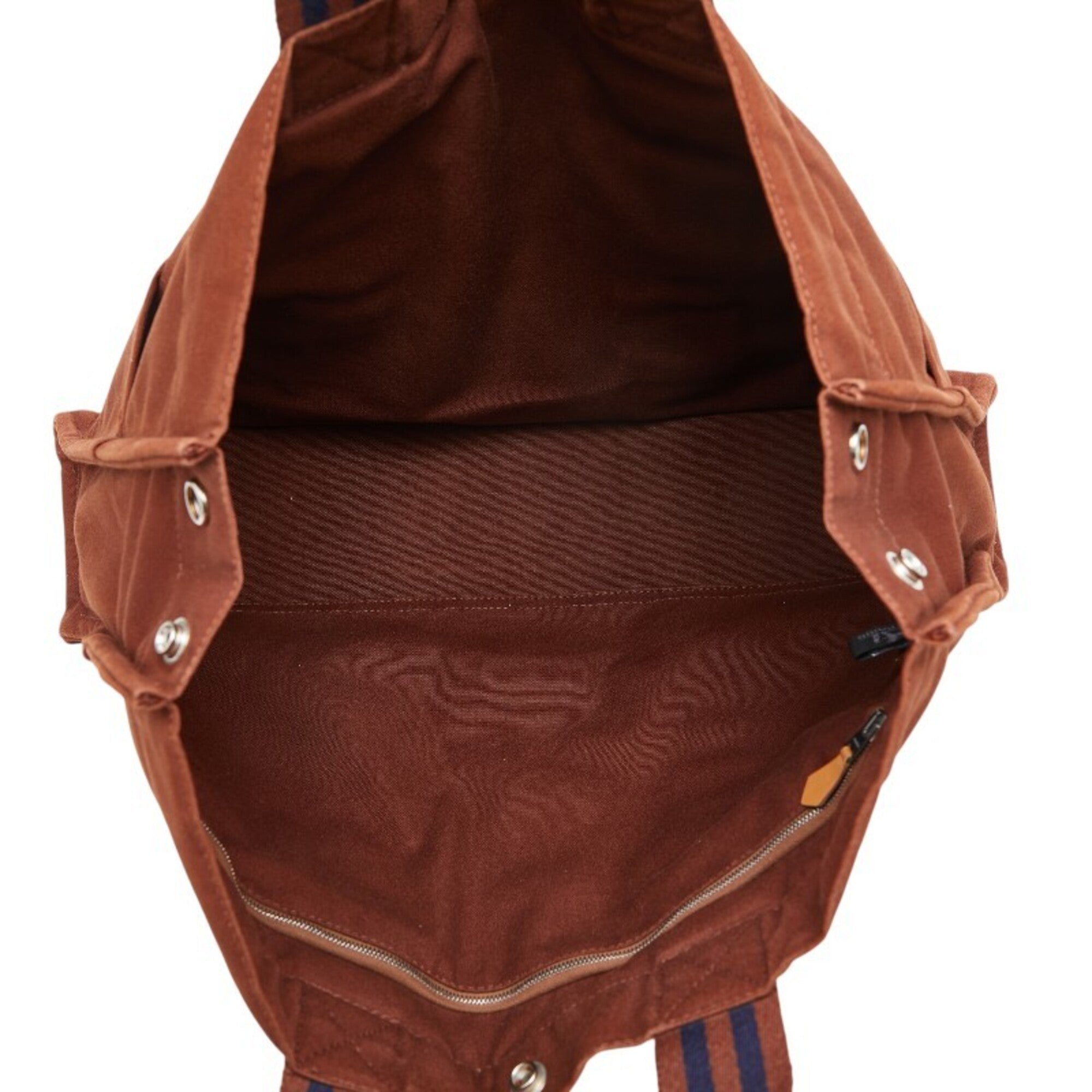 Hermes Brown Canvas Tote Bag (Pre-Owned)