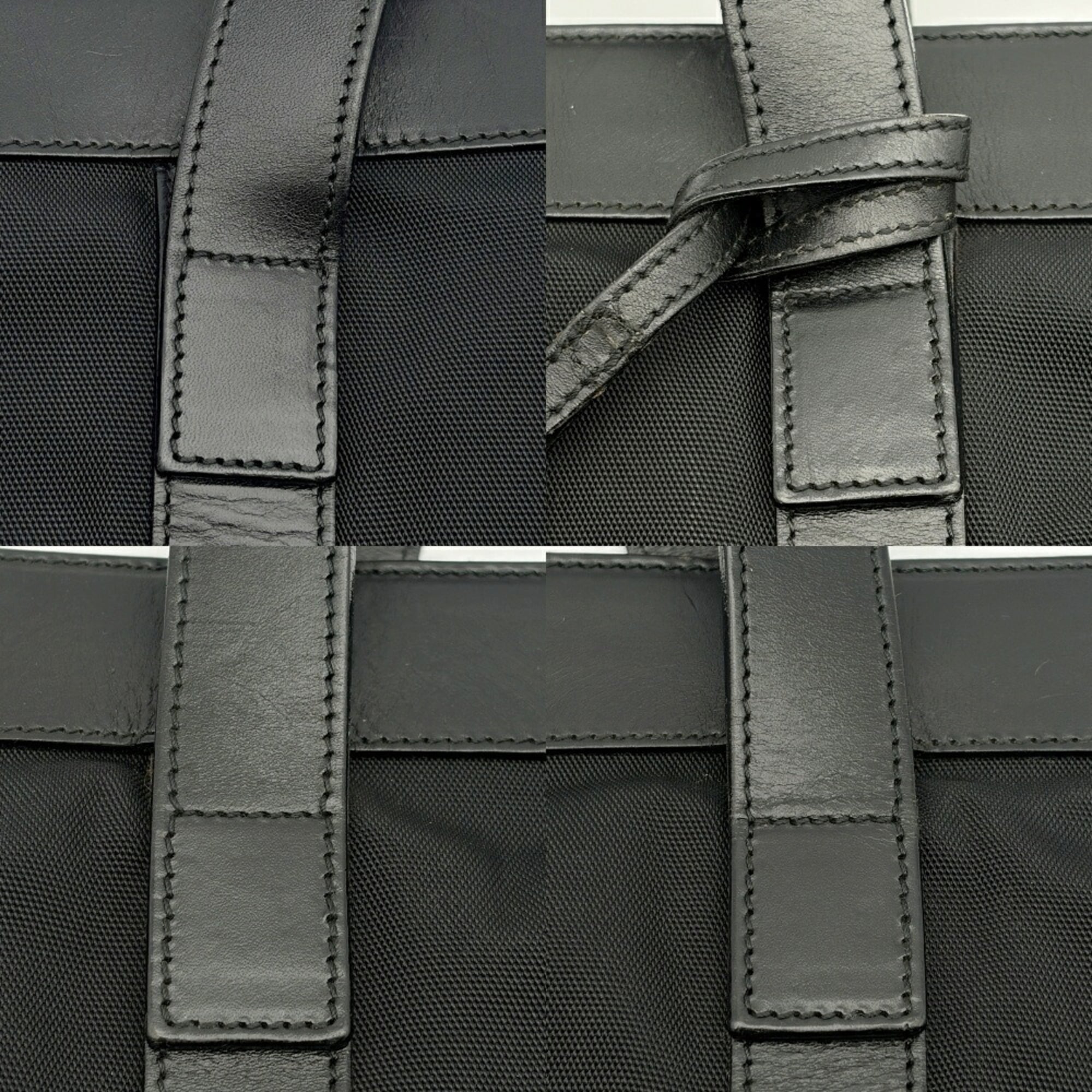 Gucci Black Nylon Leather Tote Bag (Pre-Owned)