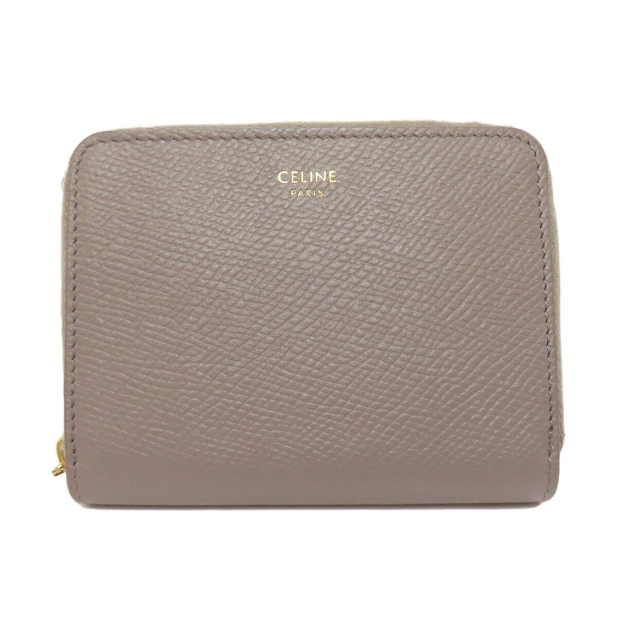 Celine Grayish Leather Coin Purse/Coin Case (Pre-Owned)
