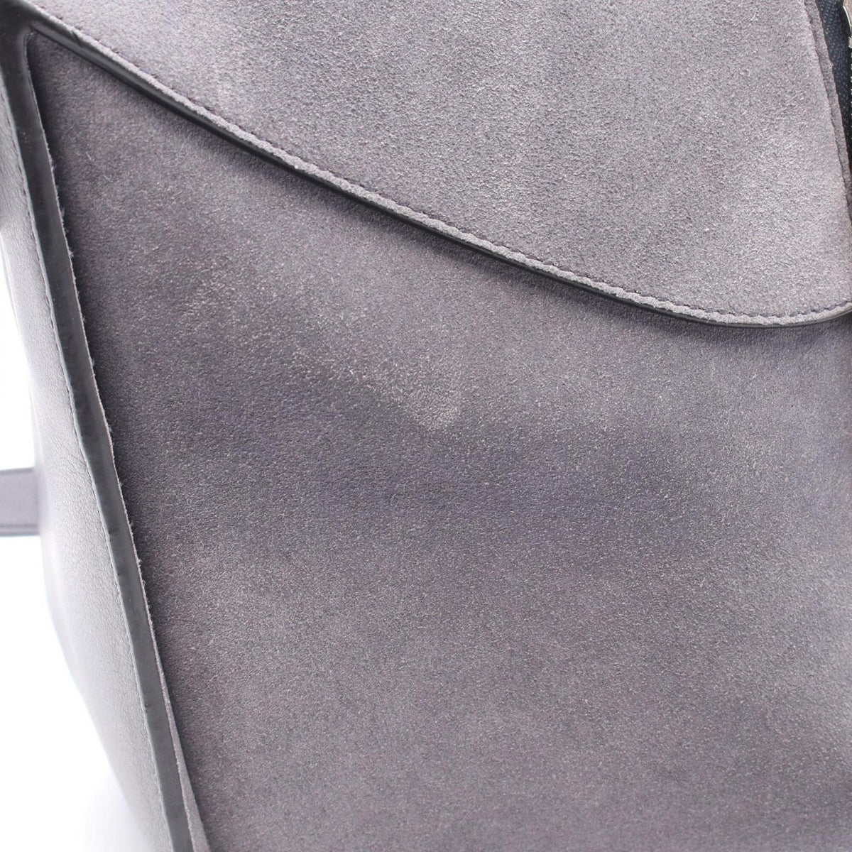 Loewe Gray Suede Leather Handbag (Pre-Owned)
