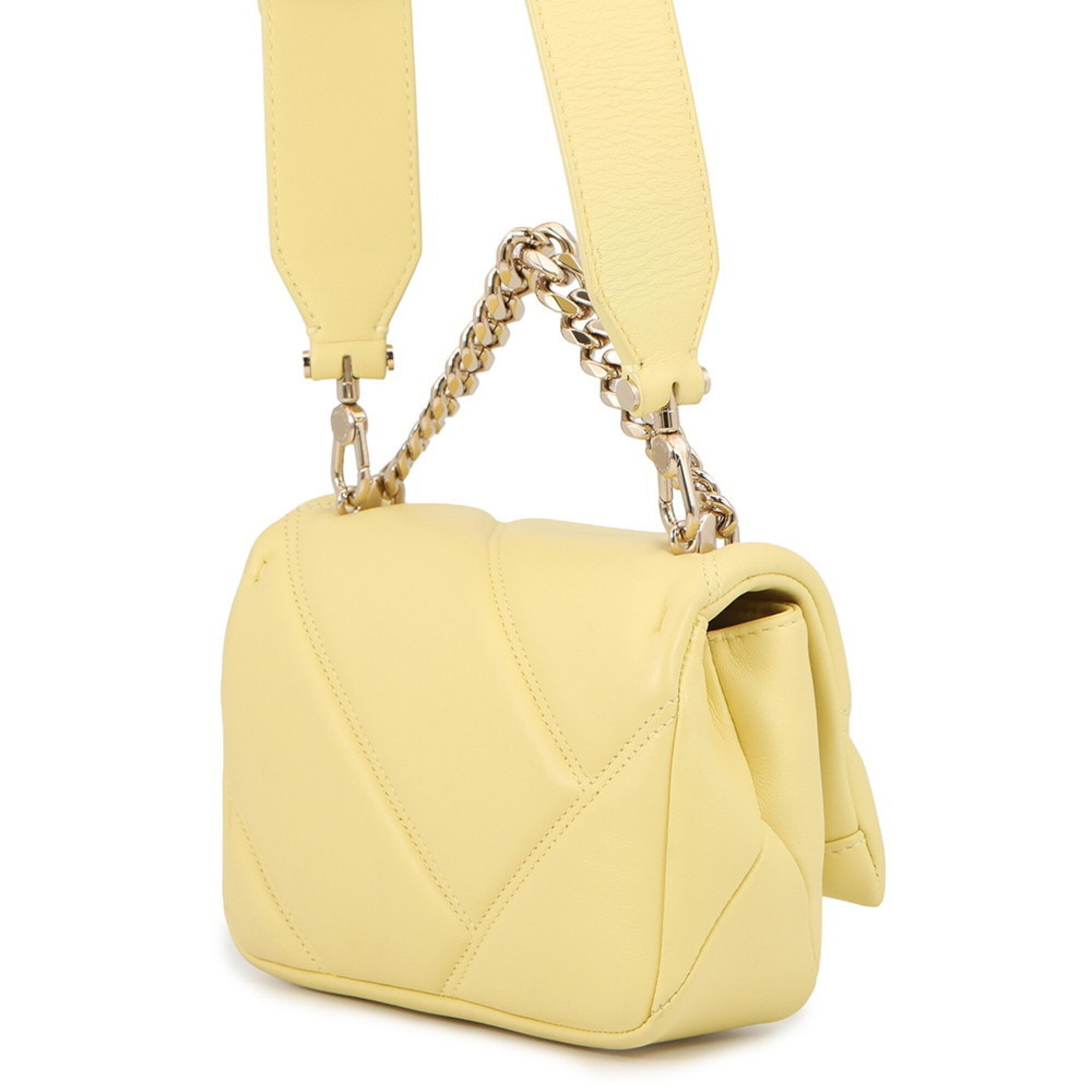 Bvlgari Yellow Leather Handbag Shoulder Bag (Pre-Owned)