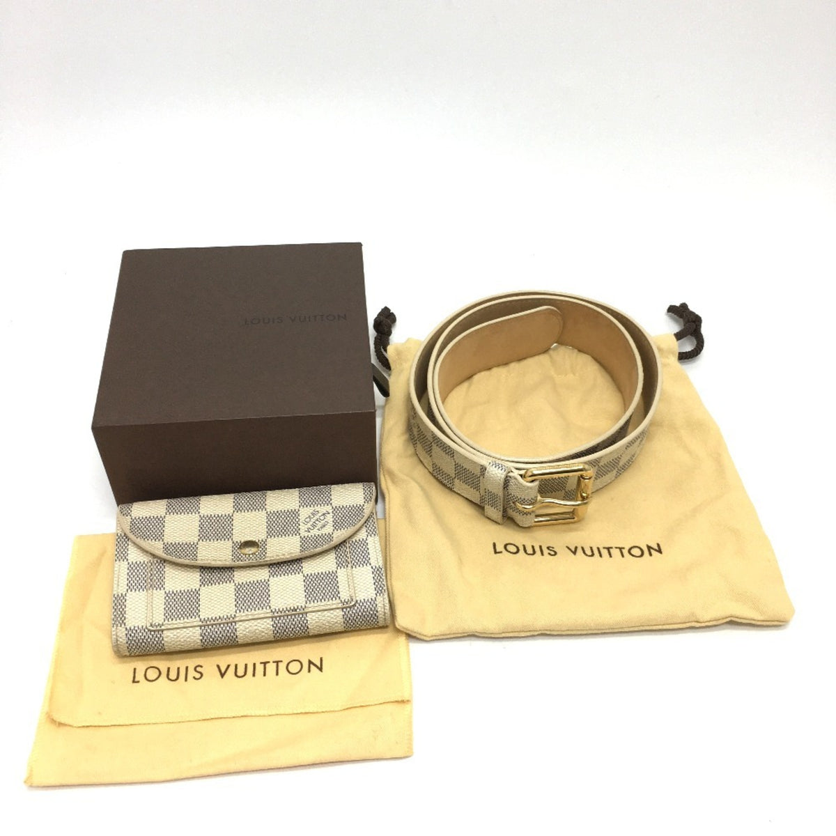 Louis Vuitton White Damier Azur Handbag Pochette Sling Bag (Pre-Owned)