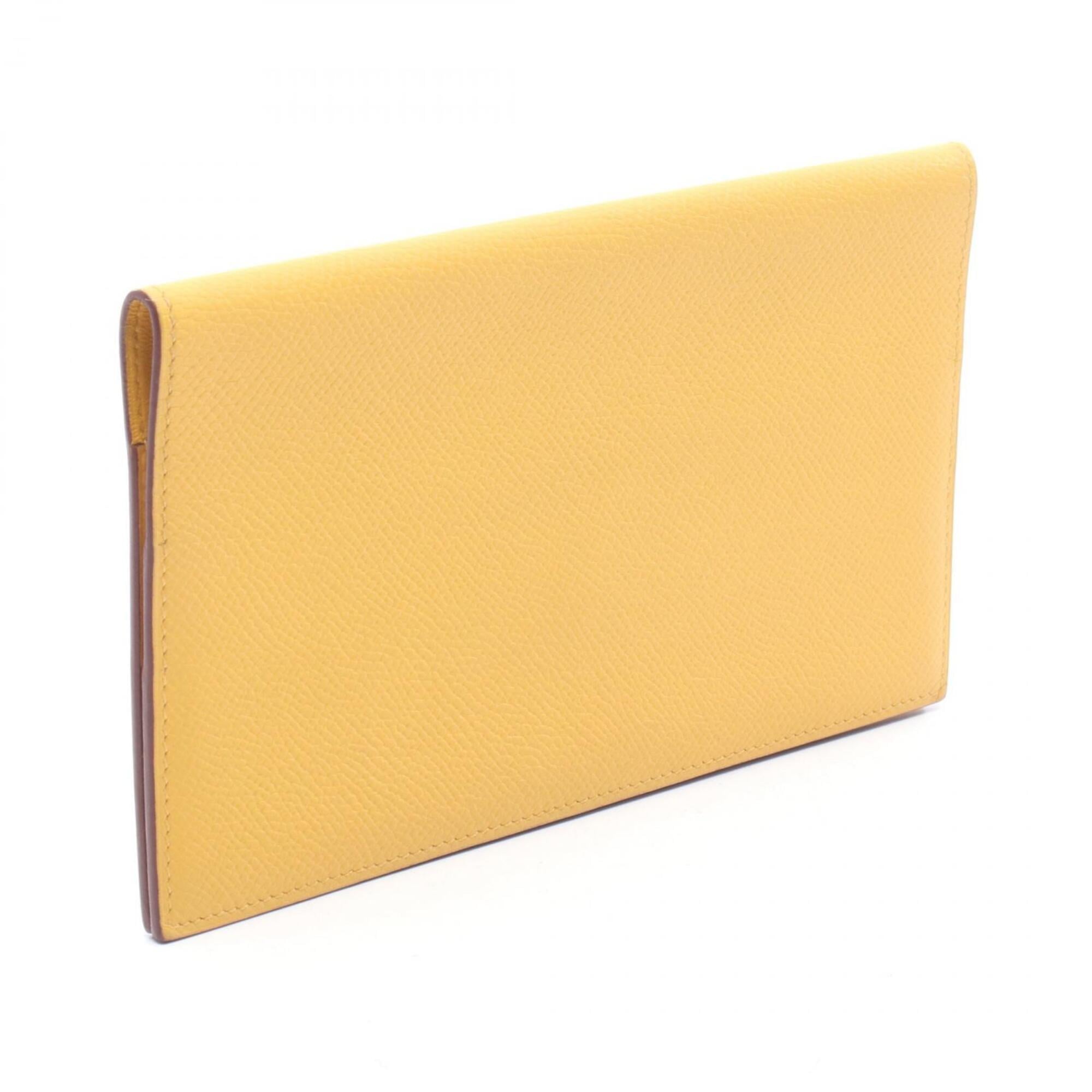 Hermes Sun Yellow Epsom Leather Long Wallet (Bi-Fold) (Pre-Owned)