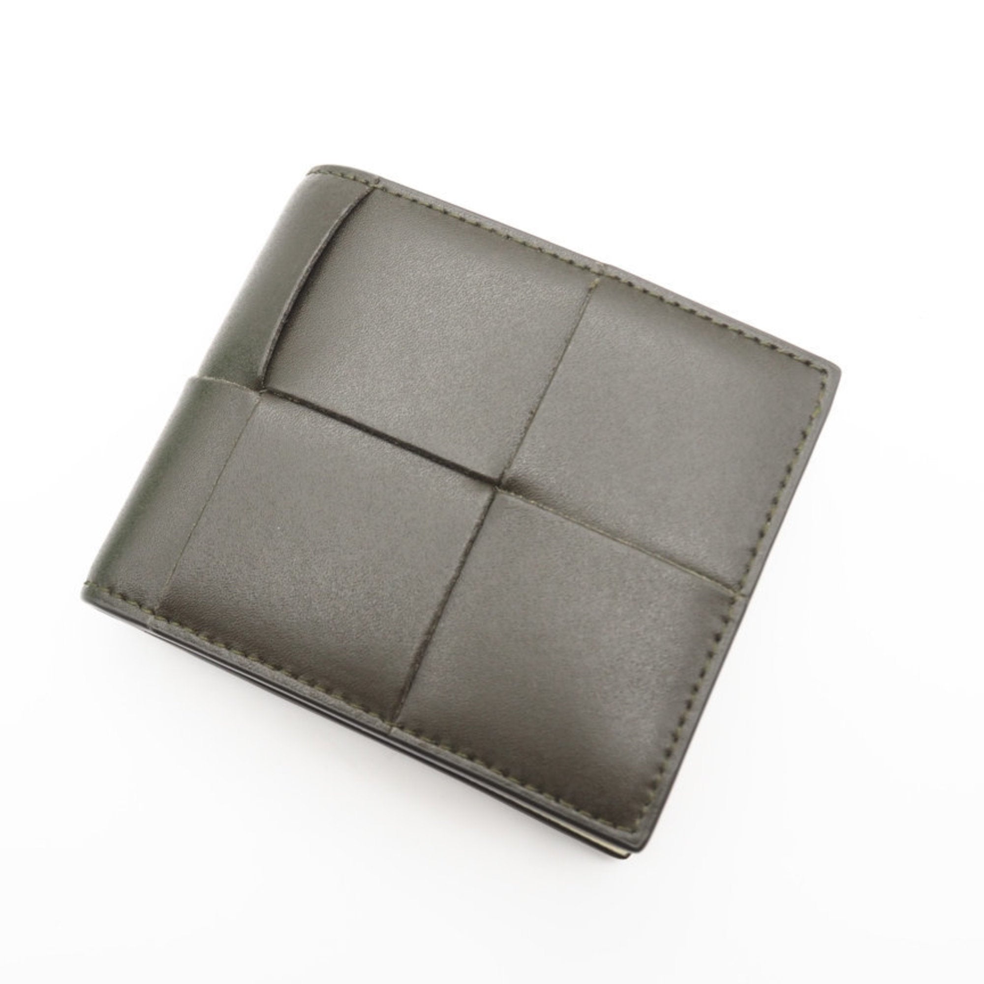 Bottega Veneta Khaki Leather Wallet (Bi-Fold) (Pre-Owned)