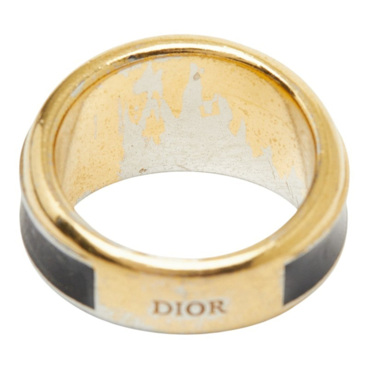 Christian Dior Gold Black Band Ring (Pre-Owned)