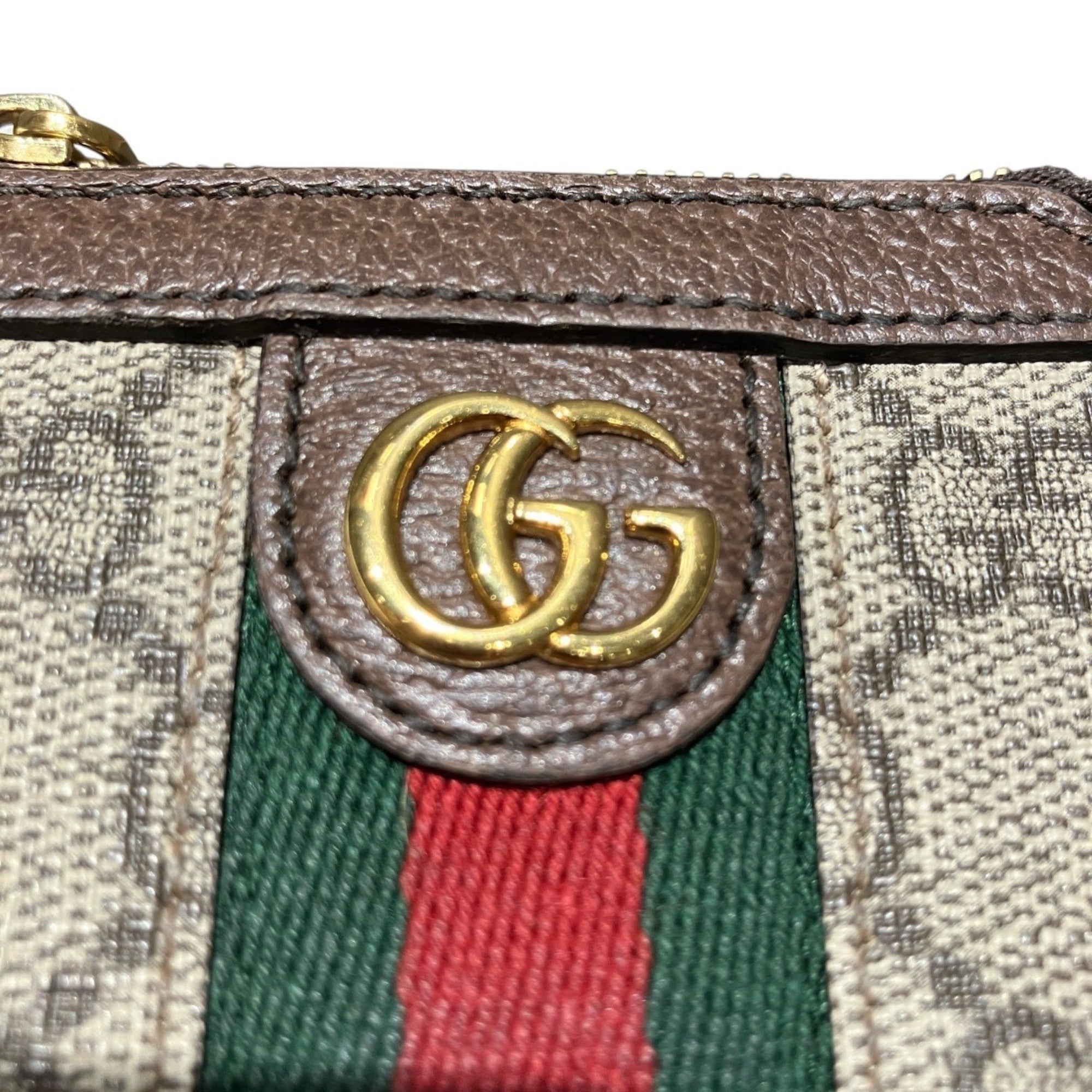 Gucci Beige Brown Gg Supreme Coin Purse/Coin Case (Pre-Owned)