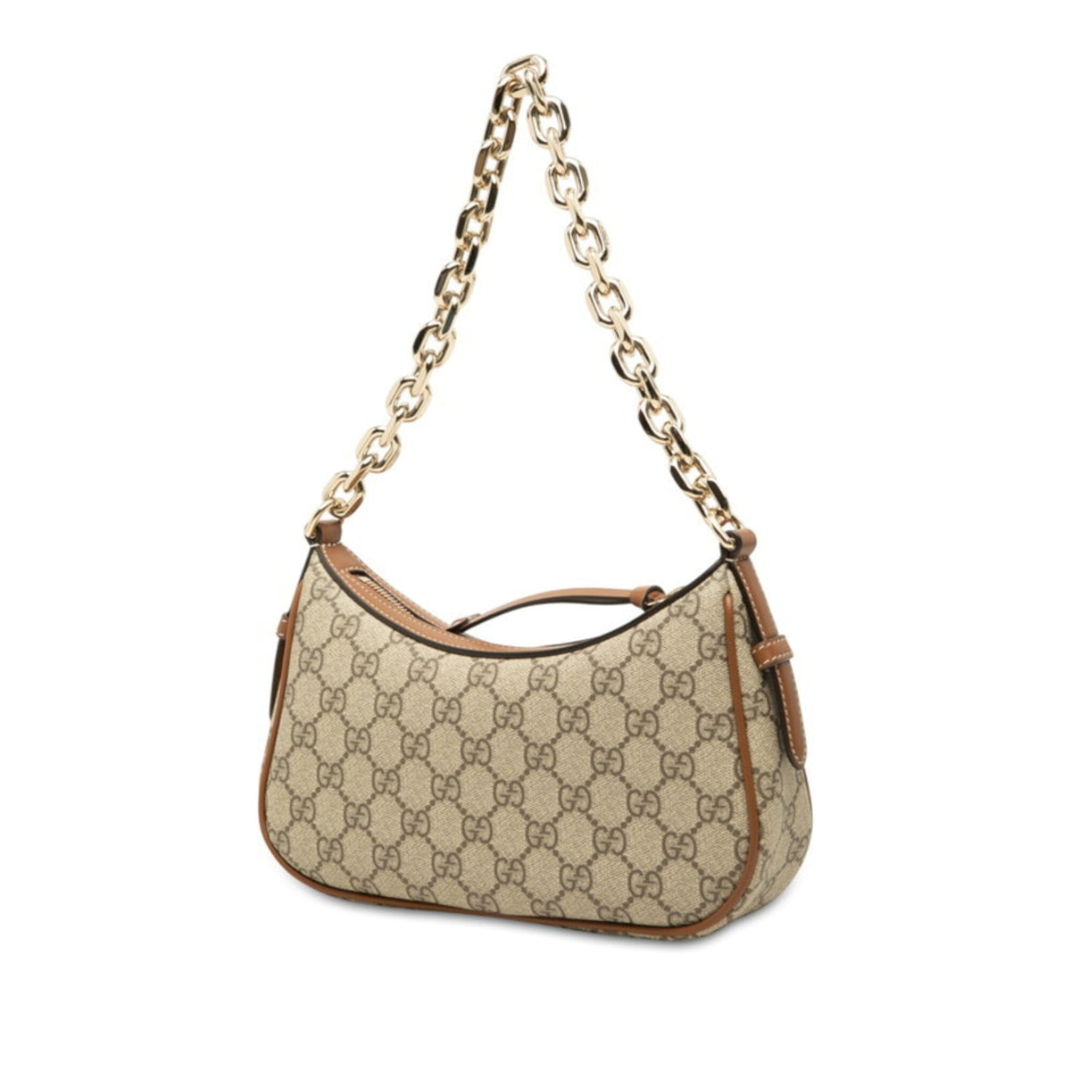 Gucci Beige Brown Pvc Handbag Shoulder Bag (Pre-Owned)