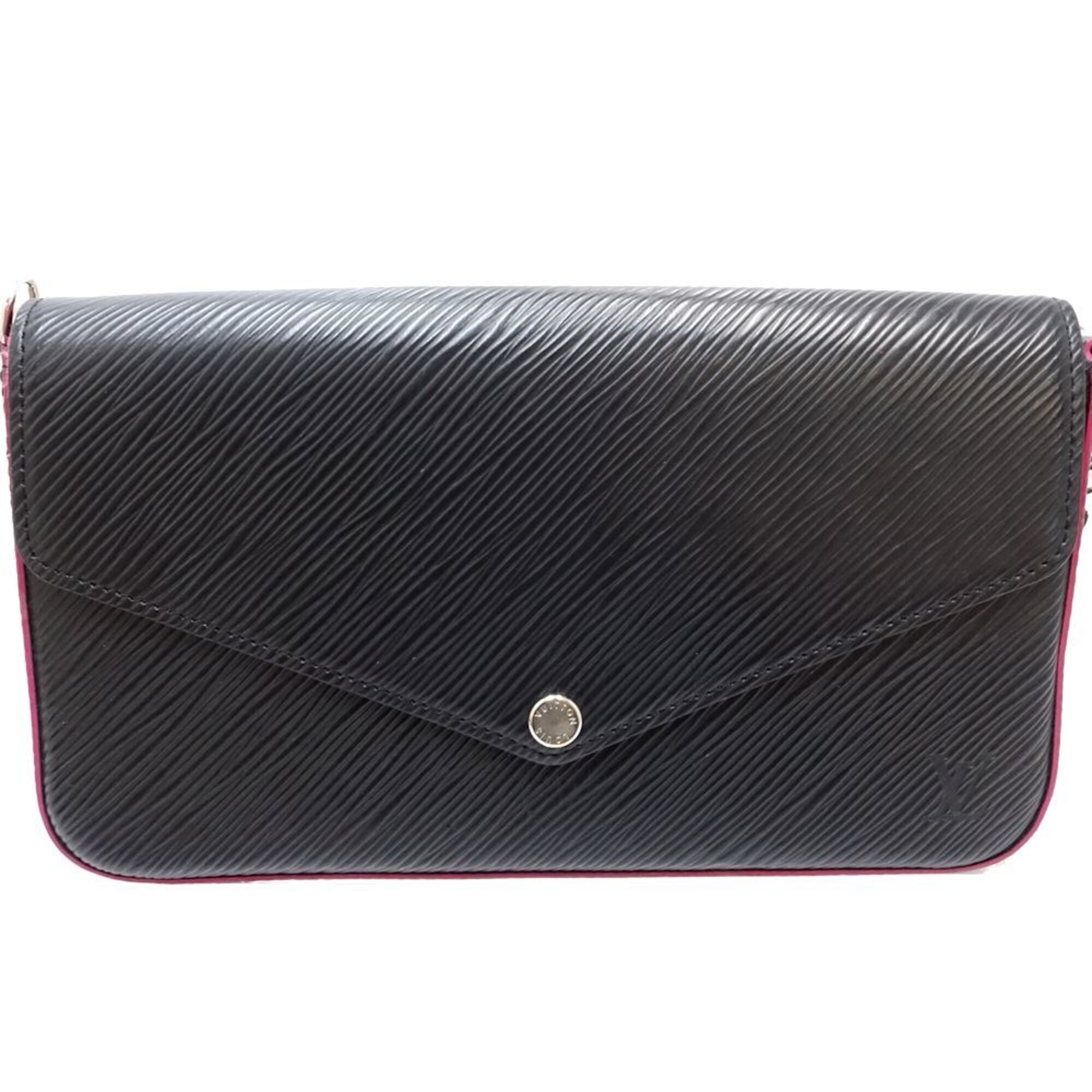 Louis Vuitton Epi Hot Pink Noir Epi Leather Pochette (Pre-Owned)