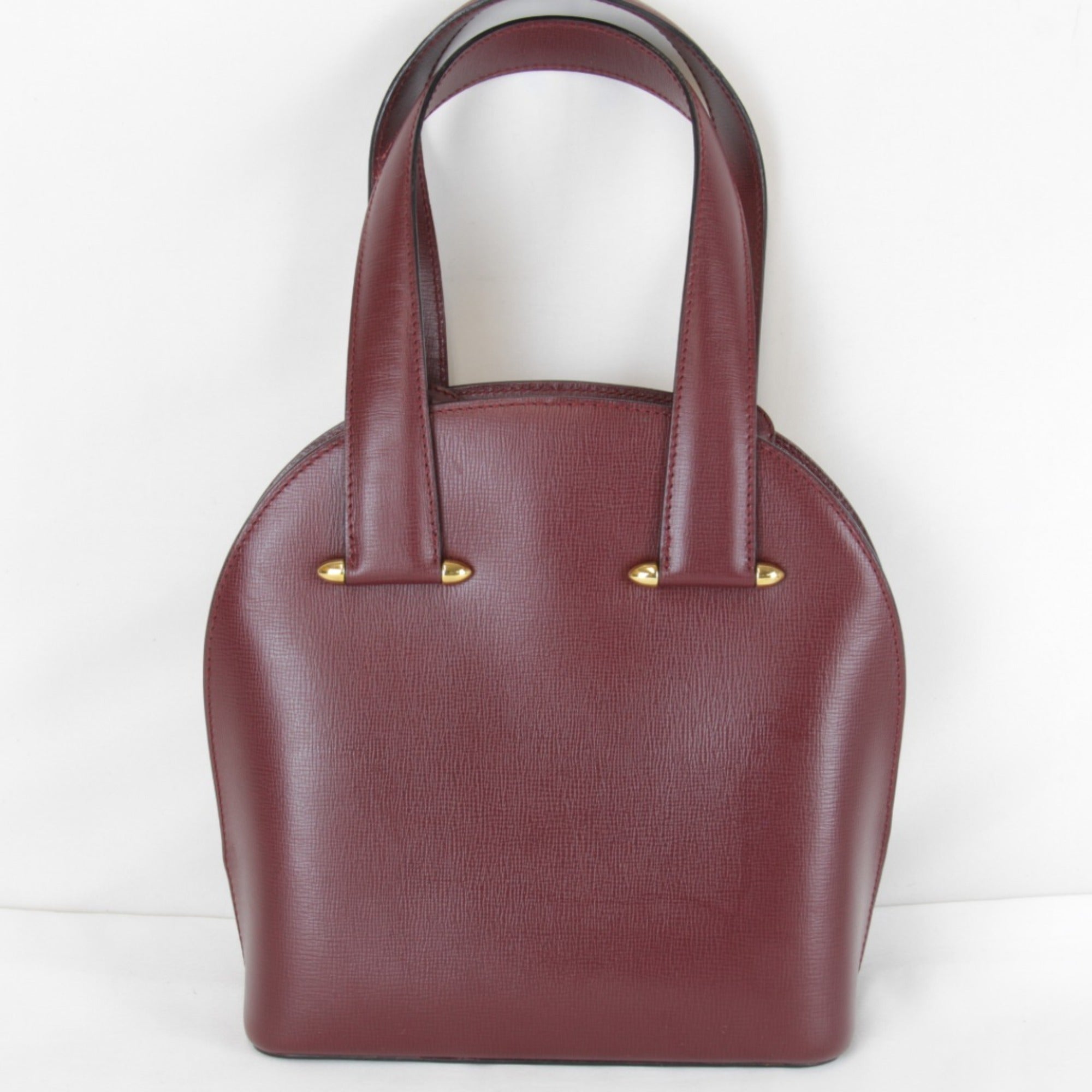 Cartier Must Wine Red Leather Handbag (Pre-Owned)