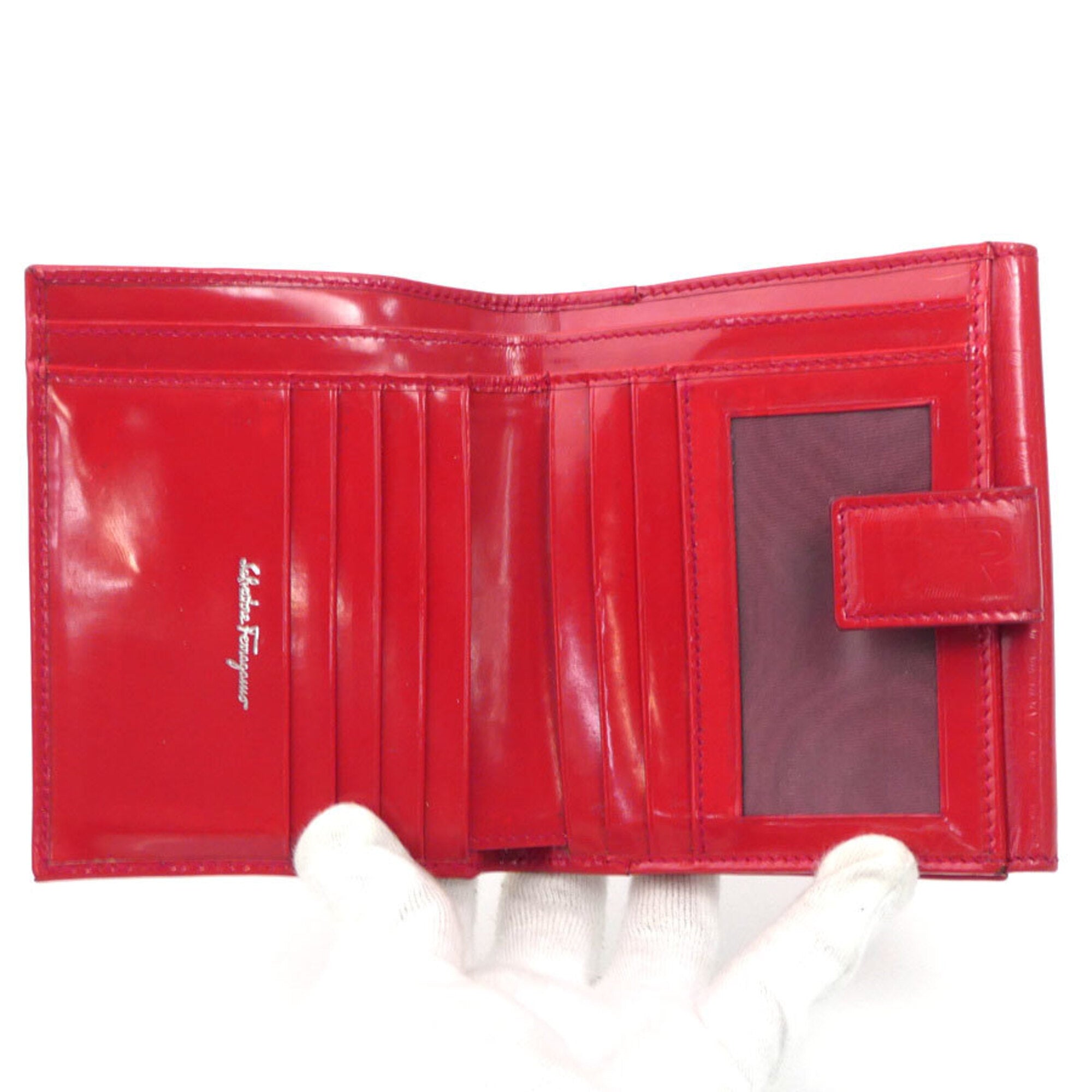 Salvatore Ferragamo Red Color Leather Wallet (Bi-Fold) (Pre-Owned)