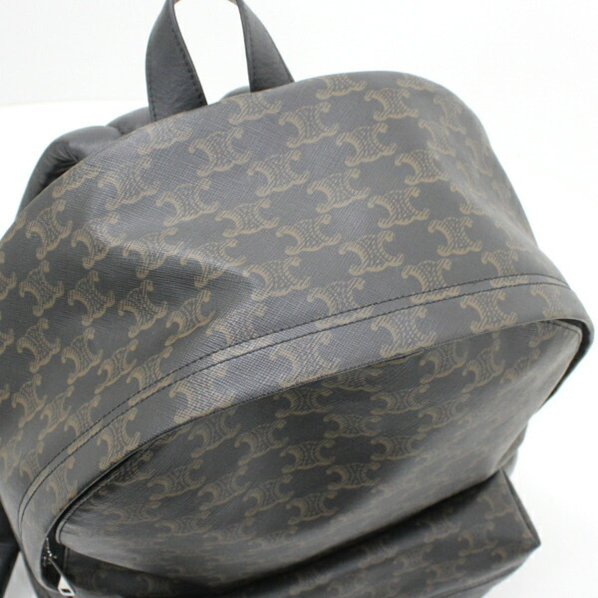 Celine Black Brown Canvas Leather Backpack (Pre-Owned)