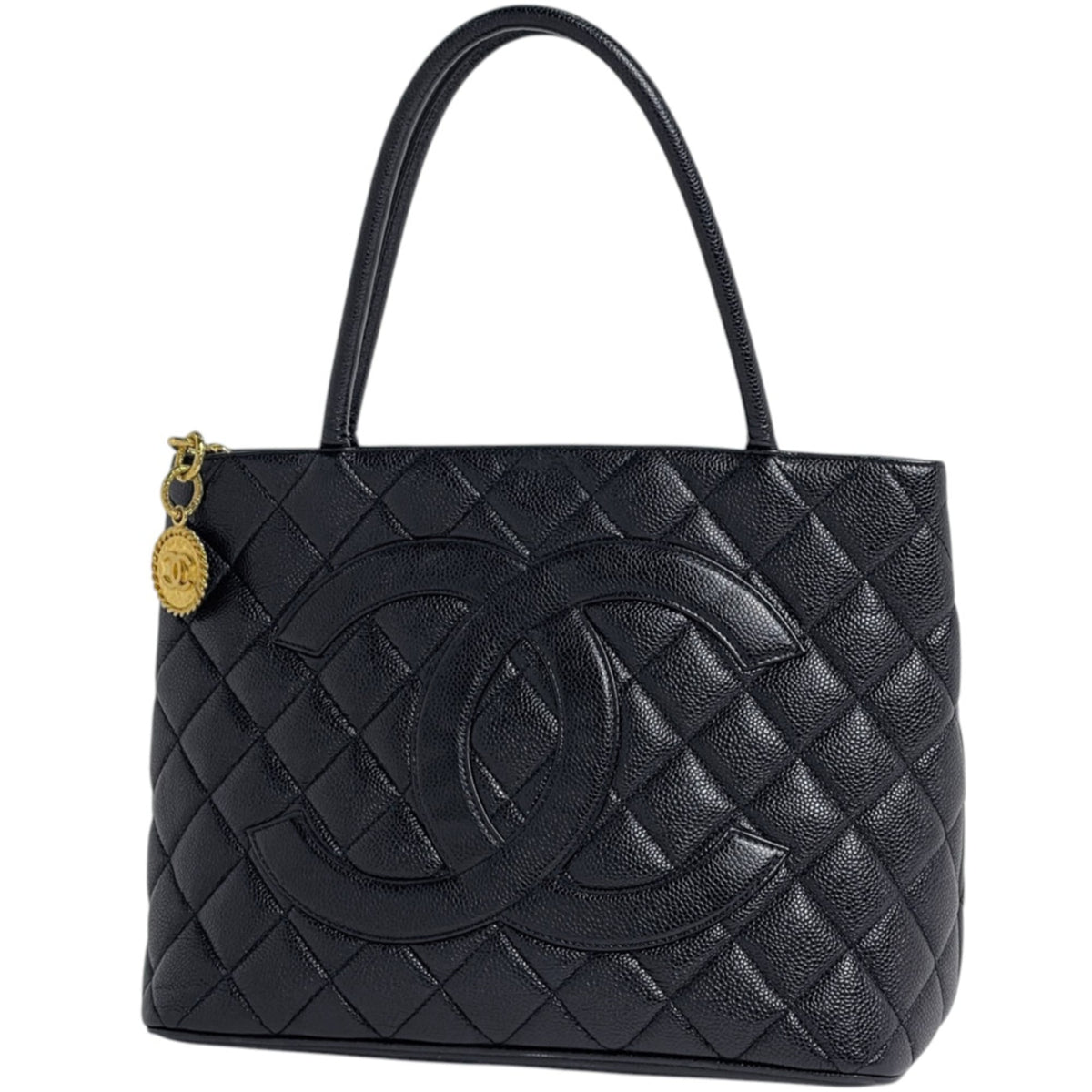 Chanel Black Grained Calfskin Tote Bag (Pre-Owned)