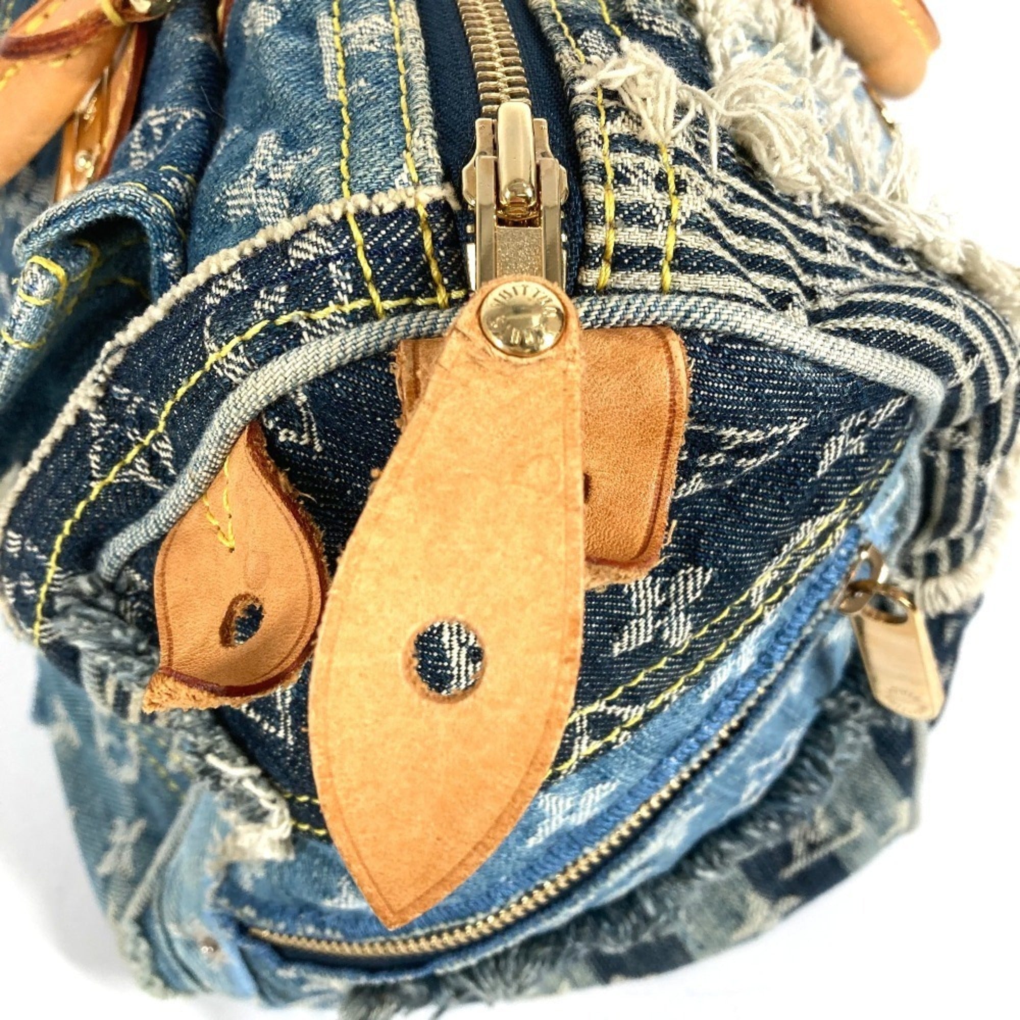 Louis Vuitton Blue Monogram Denim Canvas Boston Bag Handbag (Pre-Owned)