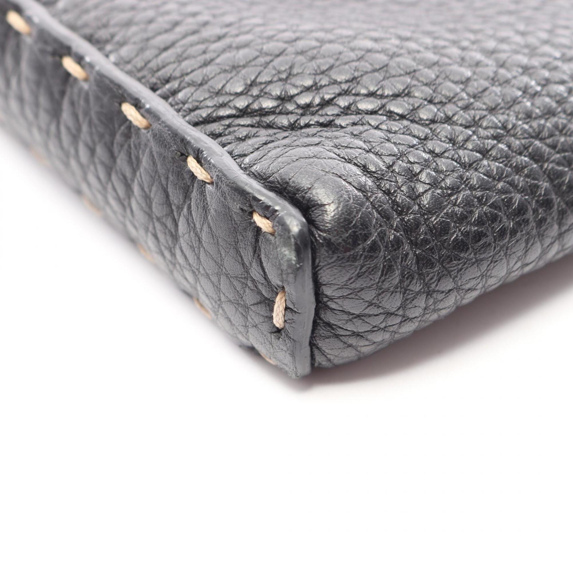 Fendi Black Leather Handbag Shoulder Bag (Pre-Owned)