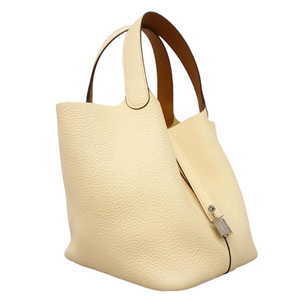 Hermes Silver Taurillon Clemence Leather Handbag (Pre-Owned)