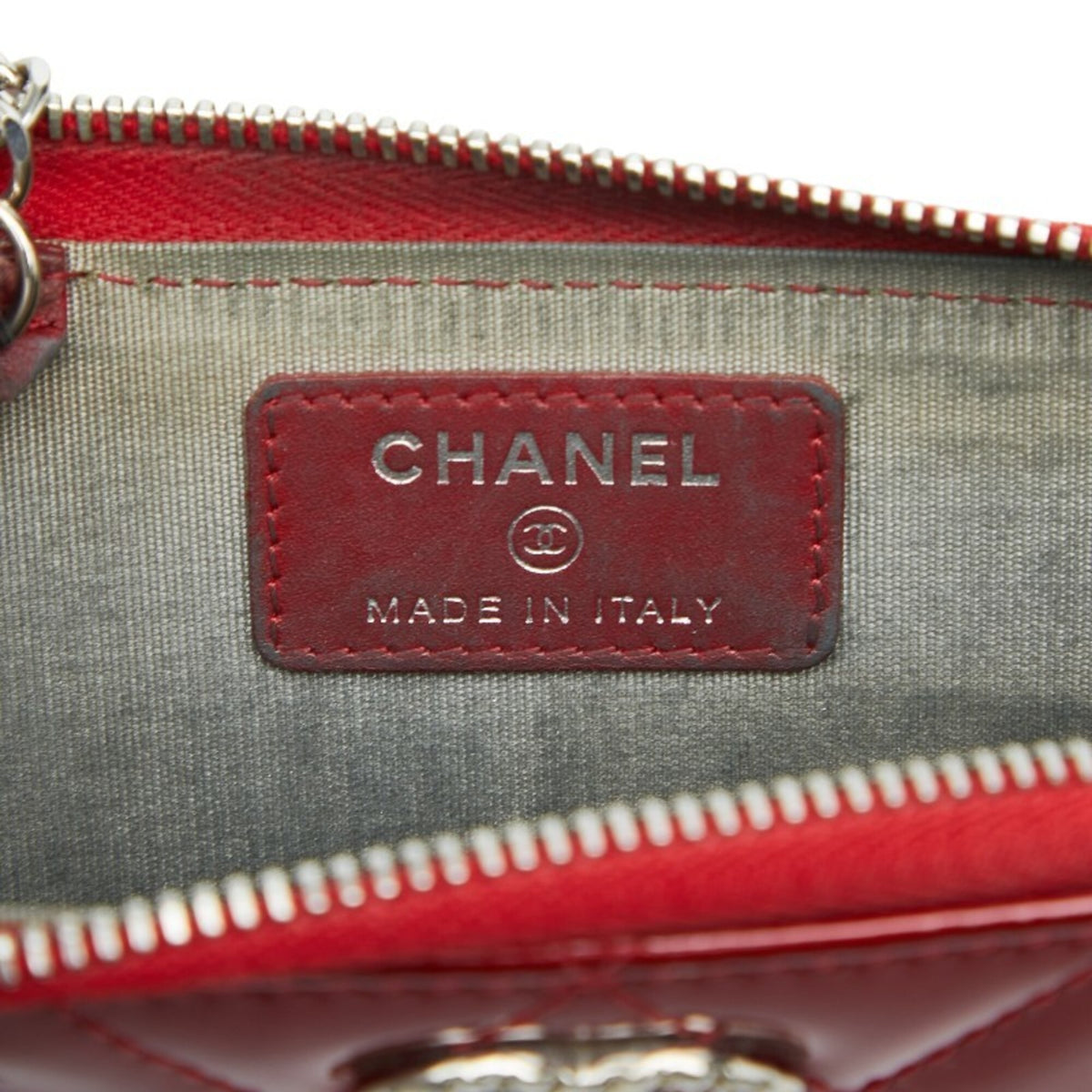 Chanel Red Color Patent Leather Coin Purse/Coin Case (Pre-Owned)