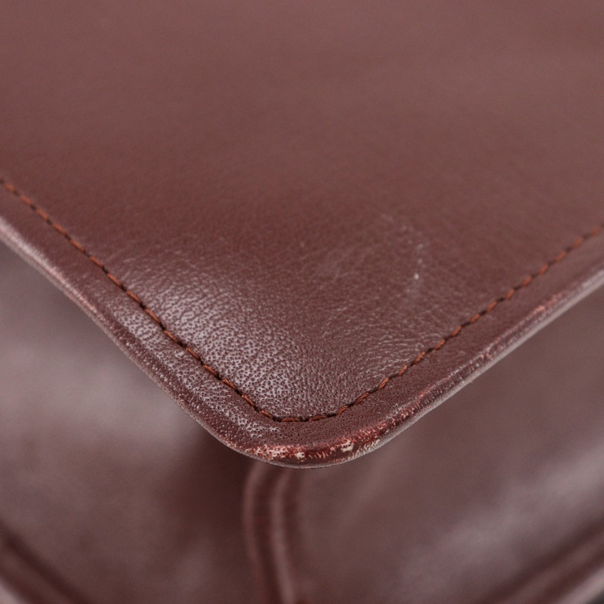 Cartier Bordeaux Leather Shoulder Bag (Pre-Owned)